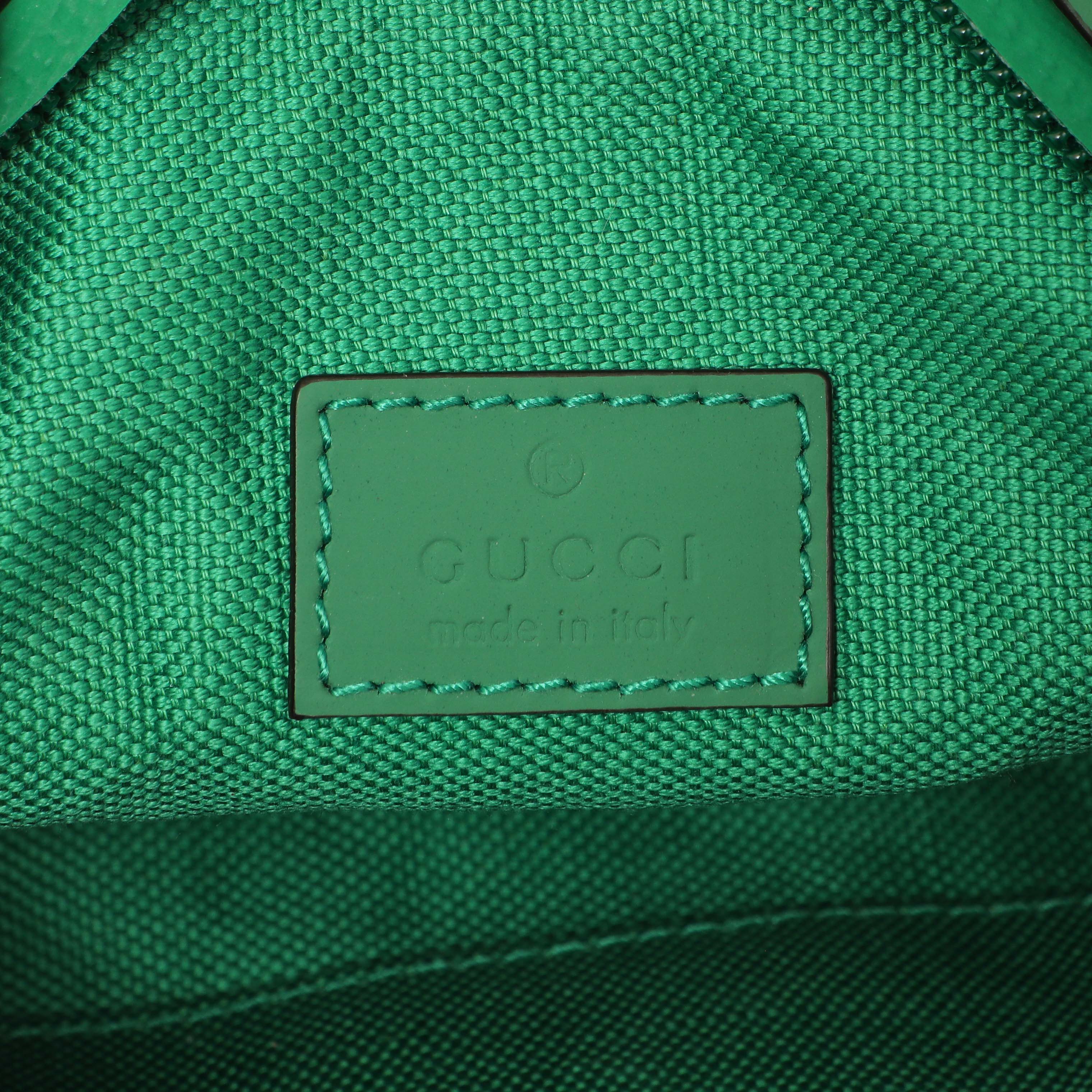 Gucci Green Rubber Effect Monogram GG Crossbody Bag - Image 10