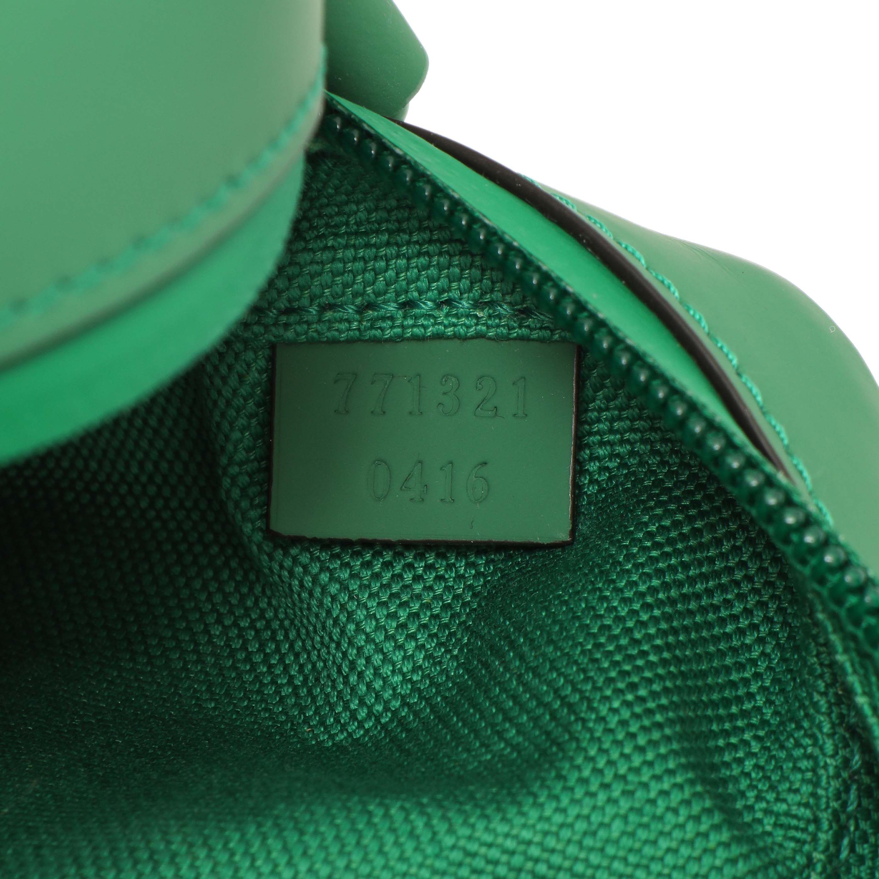 Gucci Green Rubber Effect Monogram GG Crossbody Bag - Image 11