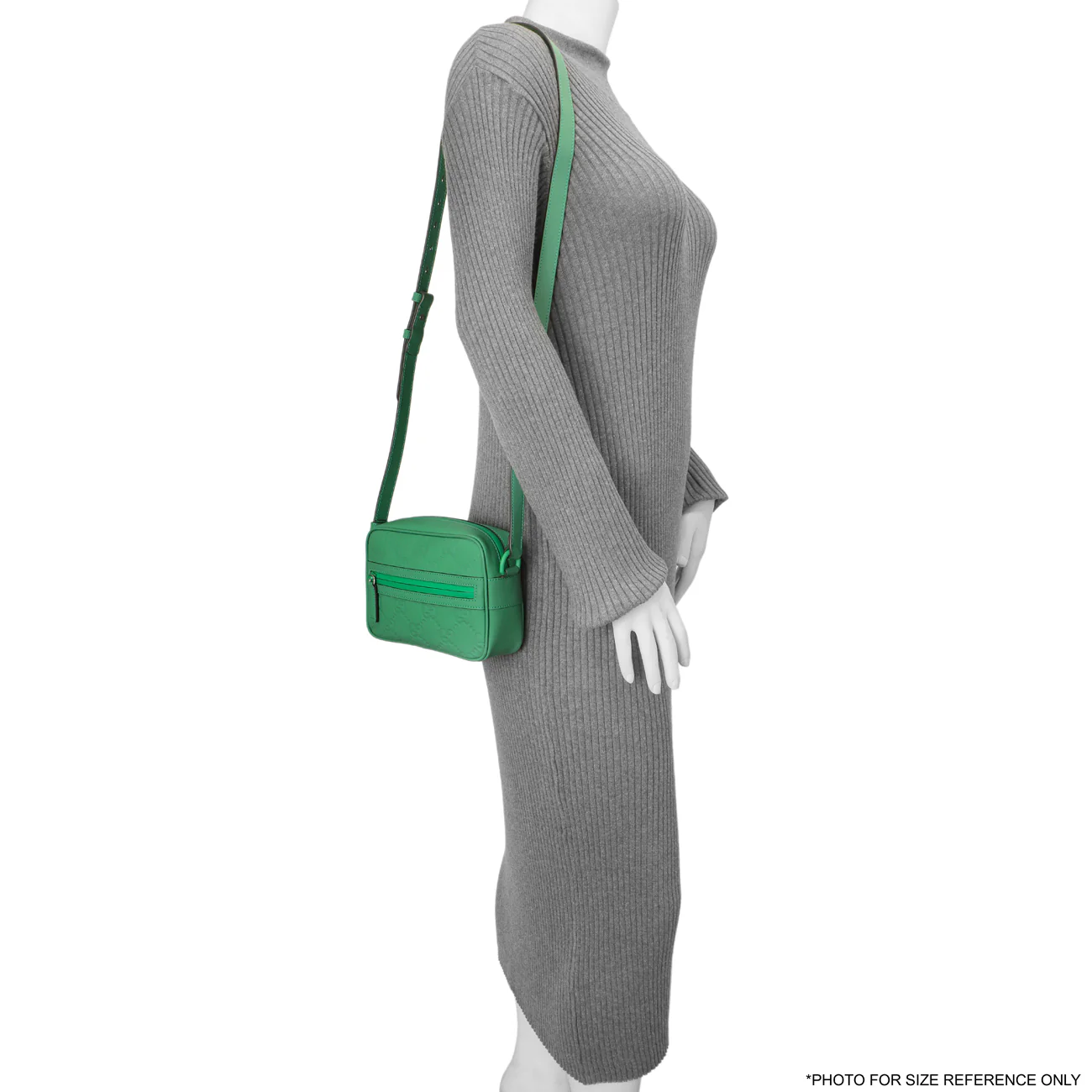 Gucci Green Rubber Effect Monogram GG Crossbody Bag - Image 12