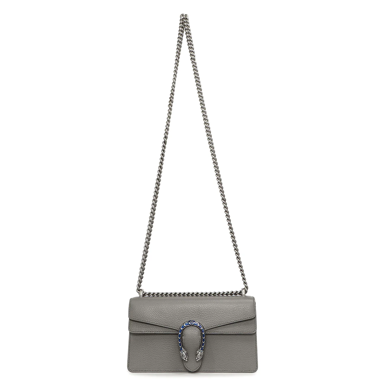 Gucci Grey Calfskin Enamel Small Dionysus Shoulder Bag