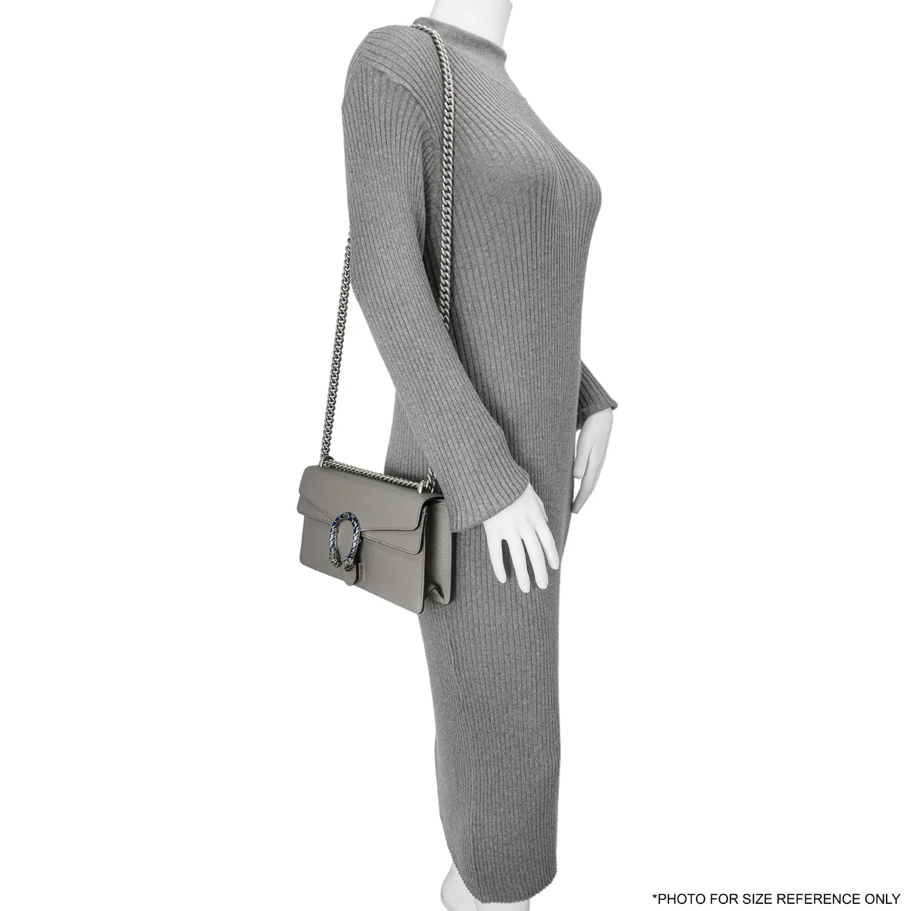 Gucci Grey Calfskin Enamel Small Dionysus Shoulder Bag - Image 13