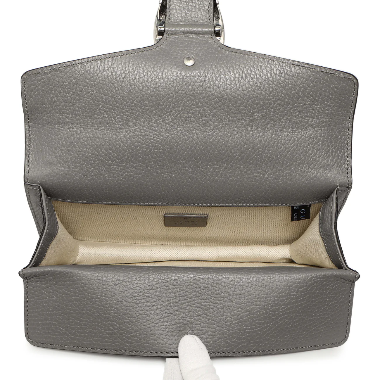 Gucci Grey Calfskin Enamel Small Dionysus Shoulder Bag - Image 9