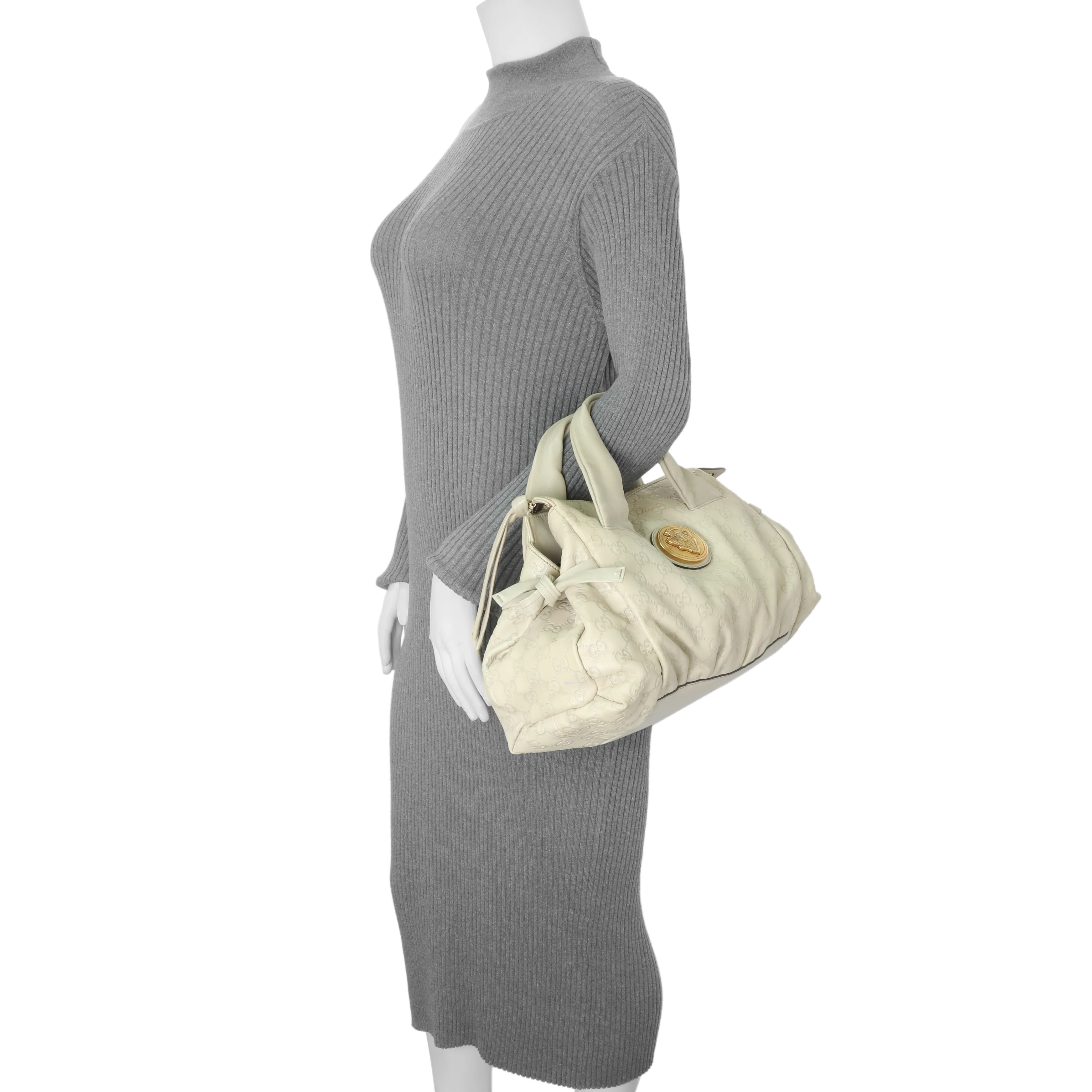 Gucci Guccissima Cream Hysteria Handbag - Image 13