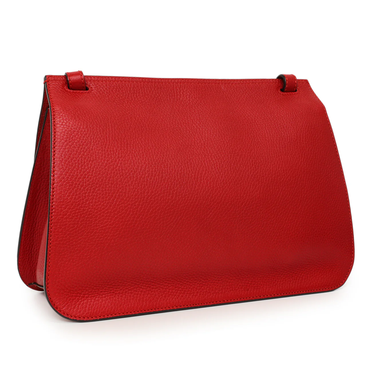 Gucci Hibiscus Red Calfskin Bamboo Daily Flap - Image 2