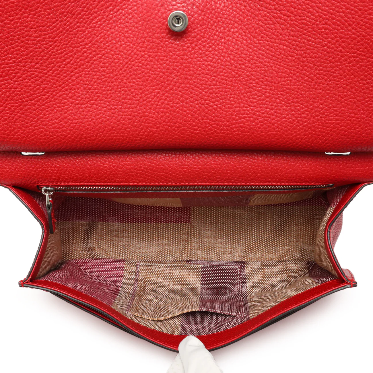 Gucci Hibiscus Red Calfskin Bamboo Daily Flap - Image 4