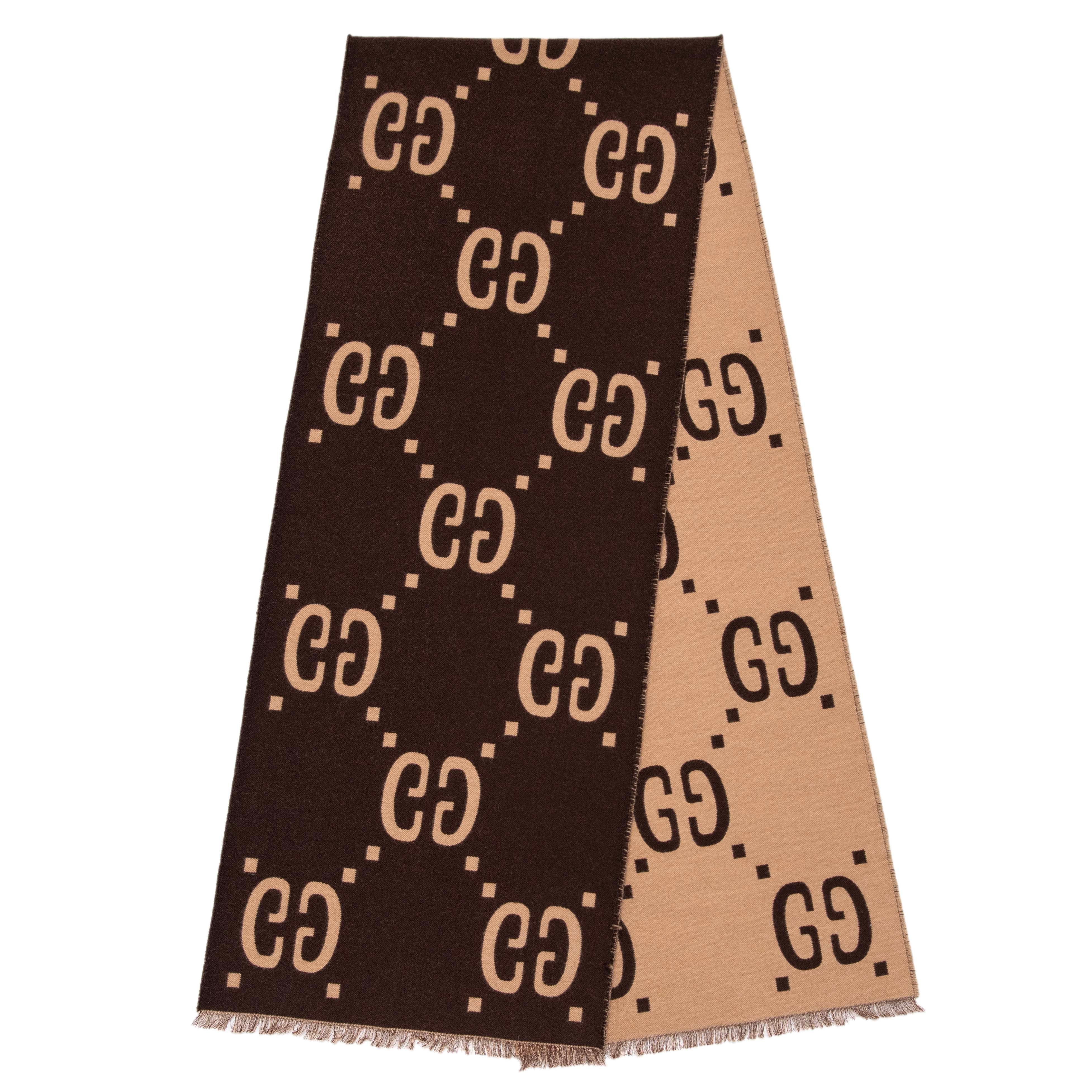 Gucci Jacquard Wool Silk Monogram Jumbo GG Scarf - Image 2