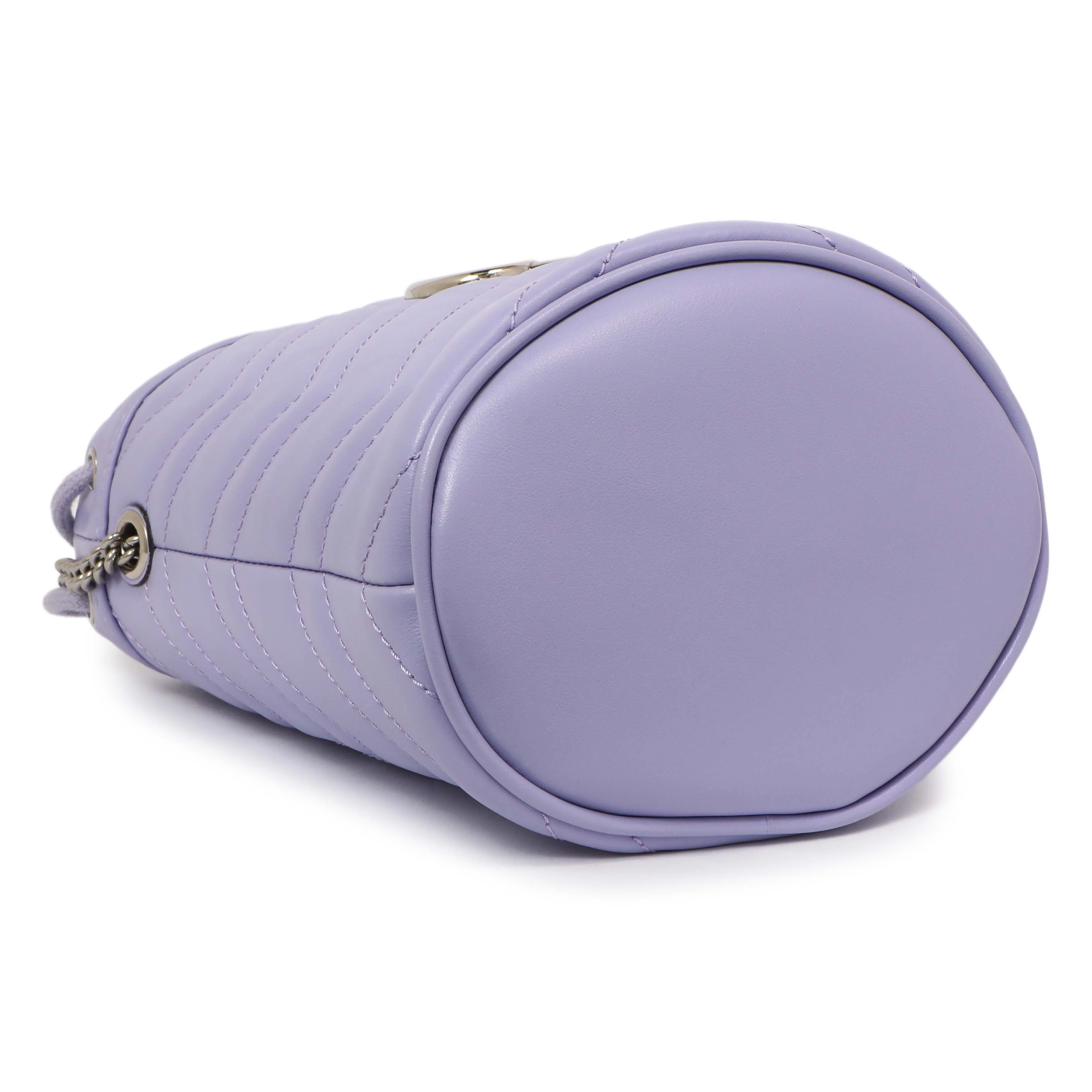 Gucci Lapis Calfskin Matelasse Mini GG Marmont Bucket - Image 4