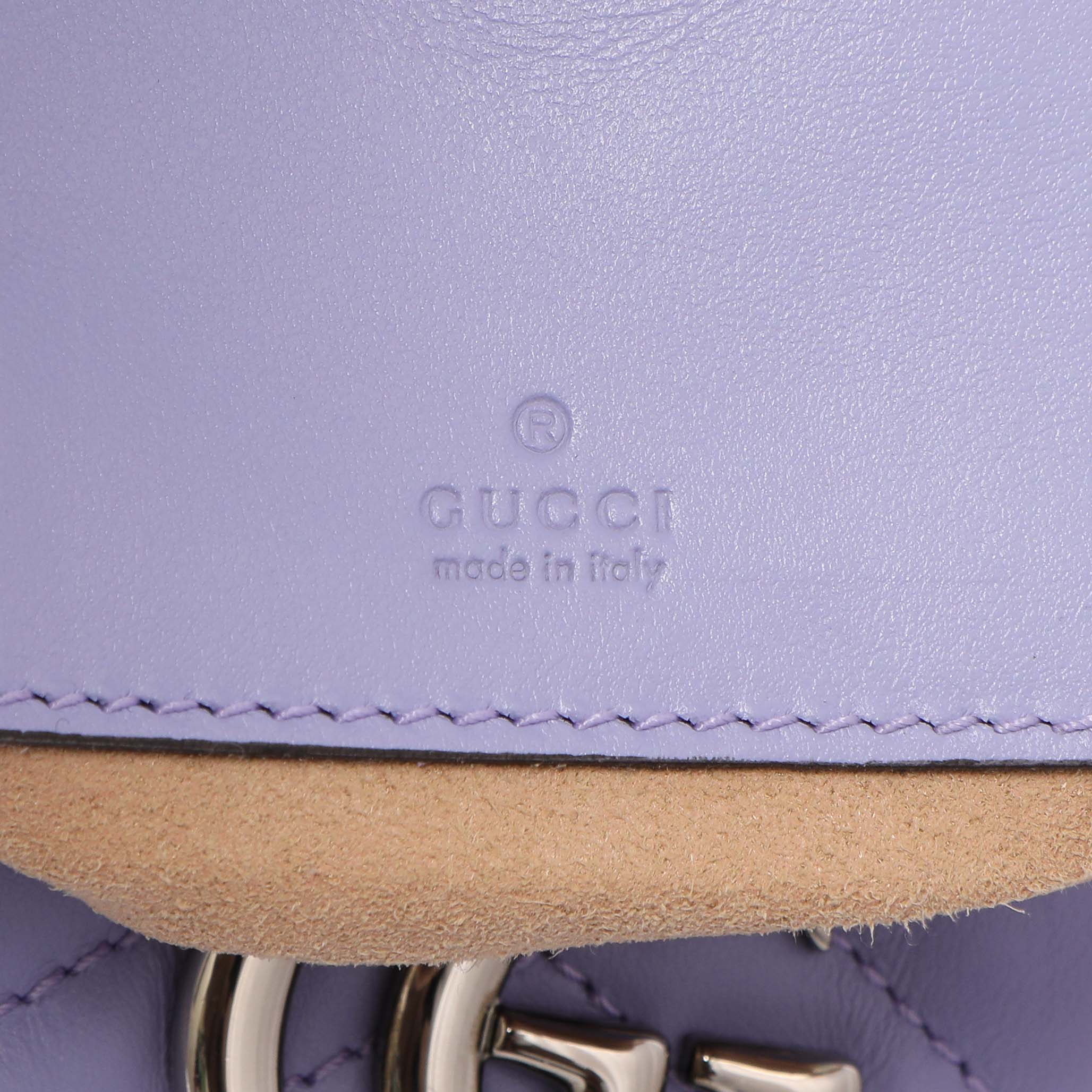 Gucci Lapis Calfskin Matelasse Mini GG Marmont Bucket - Image 6
