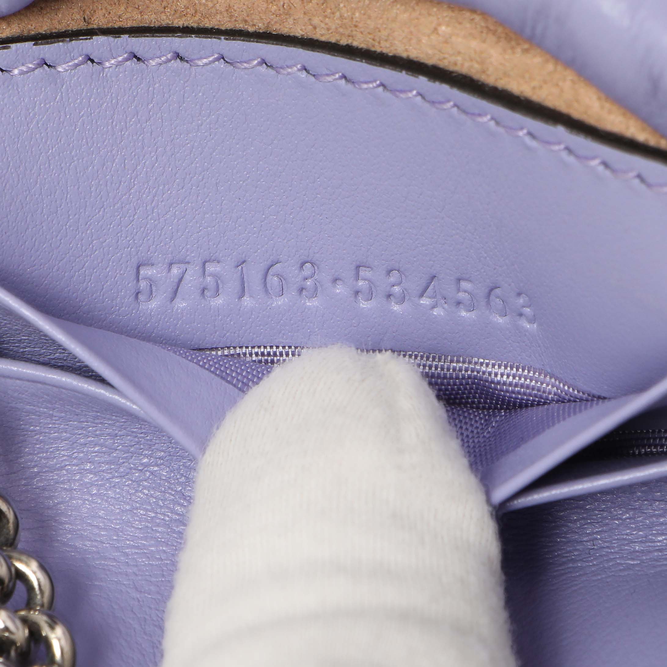 Gucci Lapis Calfskin Matelasse Mini GG Marmont Bucket - Image 7
