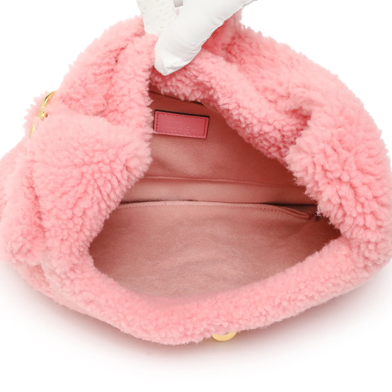 Gucci Lotus Pink Shearling Small Jackie 1961 Shoulder Bag - Image 4
