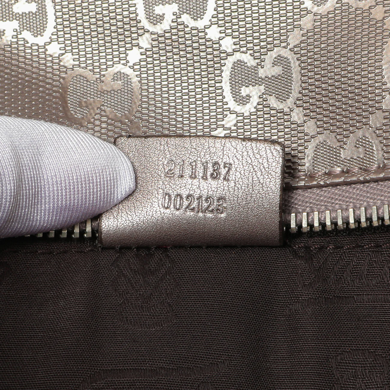 Gucci Mauve Imprime Monogram Zipped Tote - Image 10