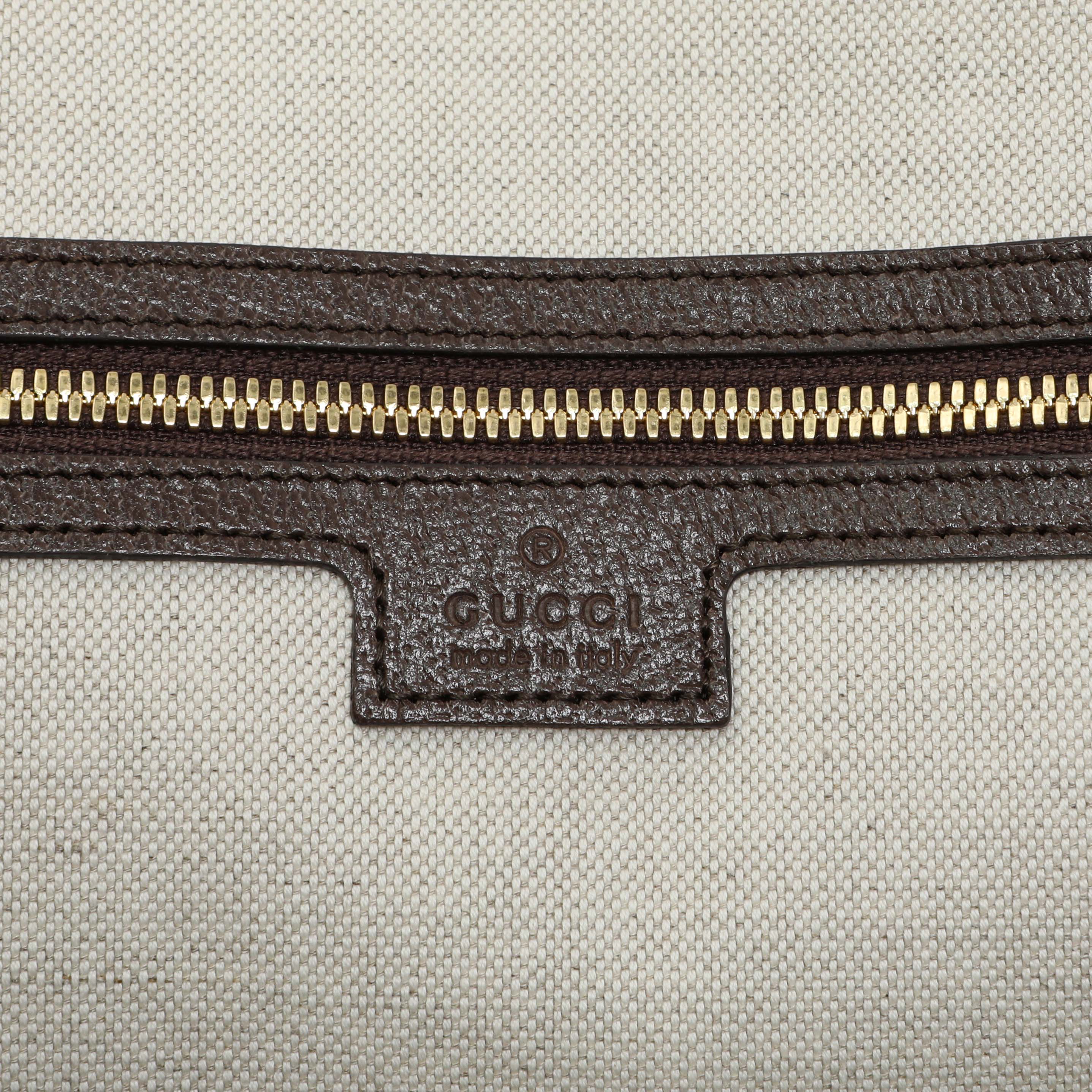 Gucci Monogram Jumbo GG Textured Dollar Calfskin Web Large Duffle Bag - Image 9