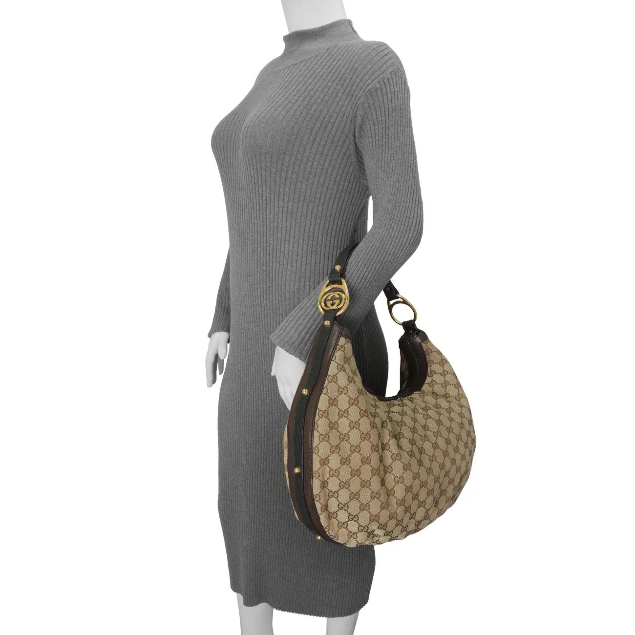 Gucci Monogram Medium Interlocking GG Hobo - Image 8