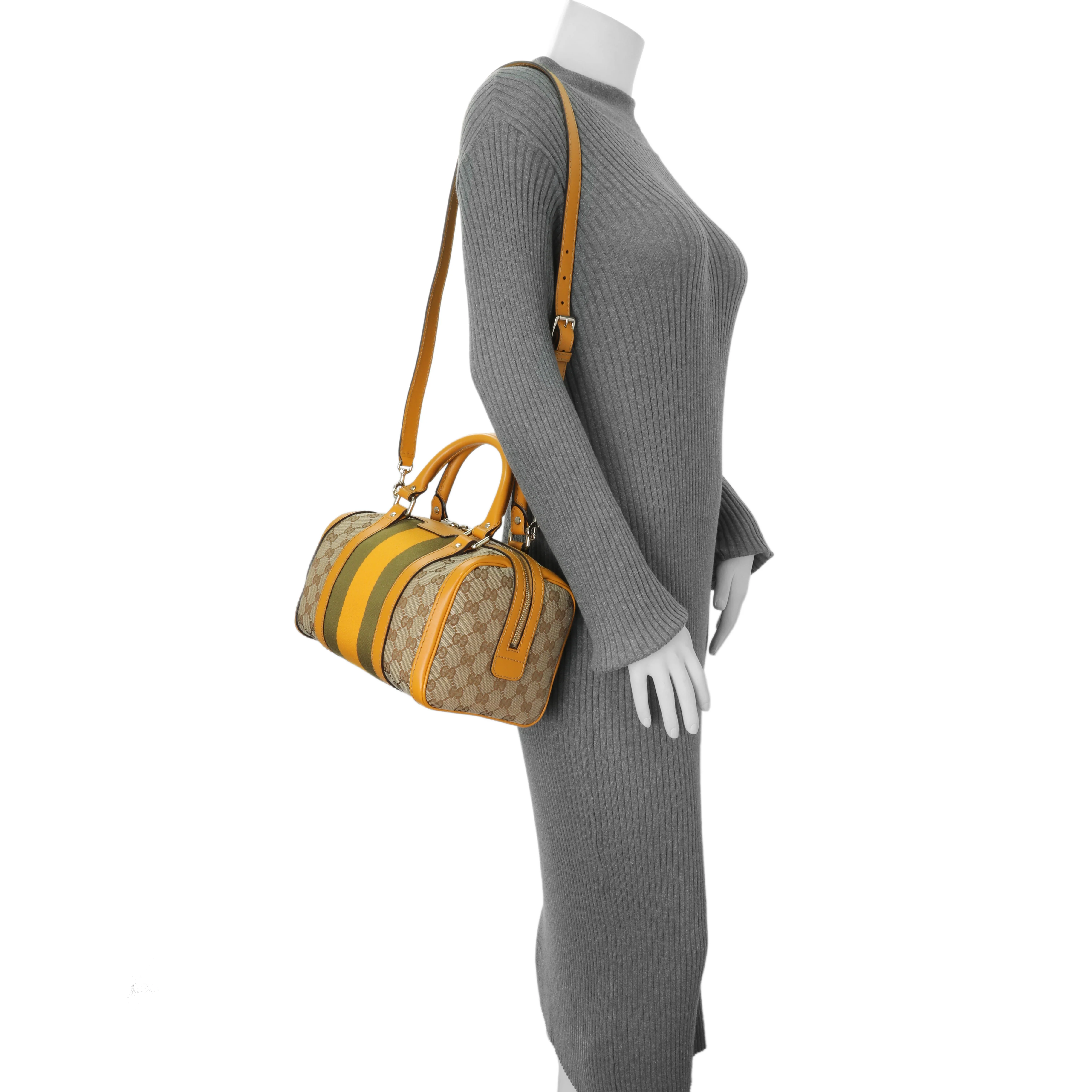 Gucci Monogram Vintage Web Small Boston - Image 8