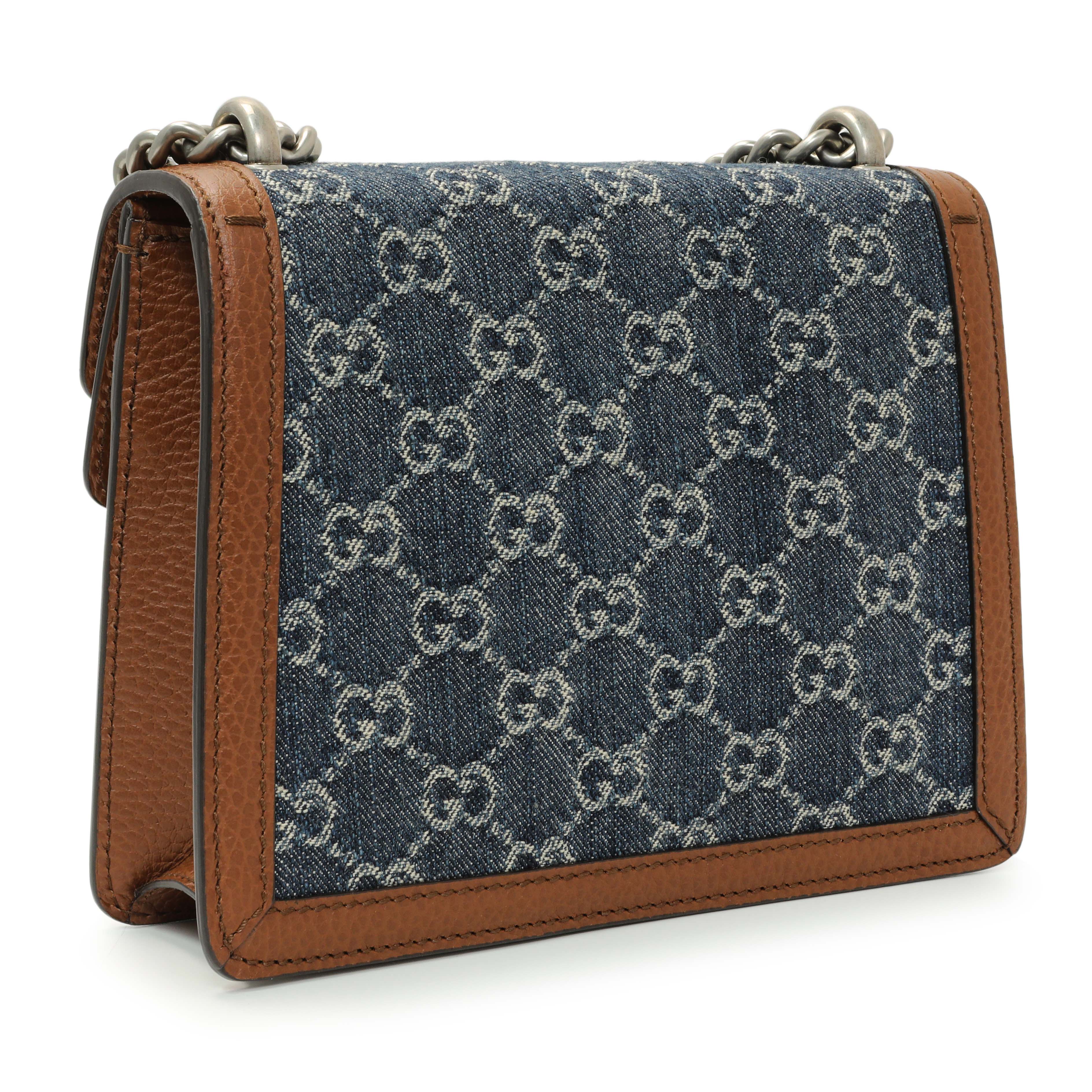 Gucci New Denim GG Monogram Enamel Mini Dionysus Shoulder Bag - Image 2