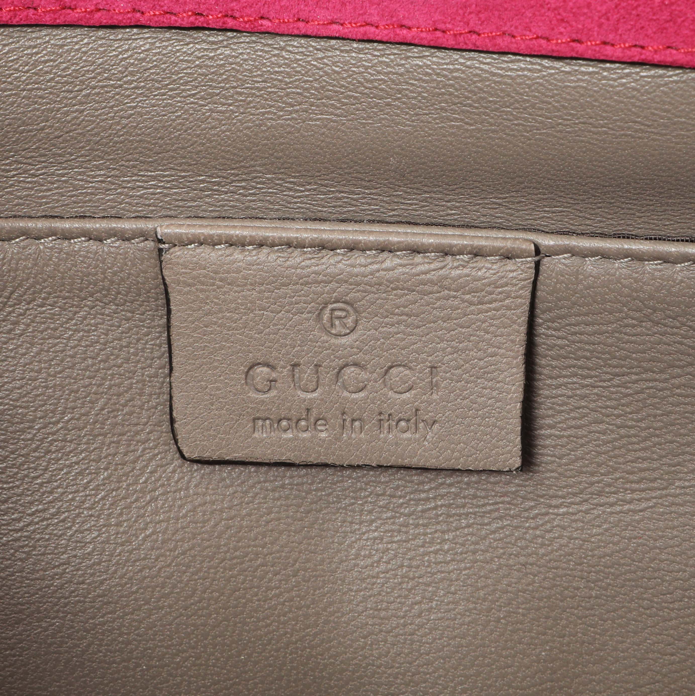 Gucci Pink Suede Crystal Interlocking Clutch - Image 5