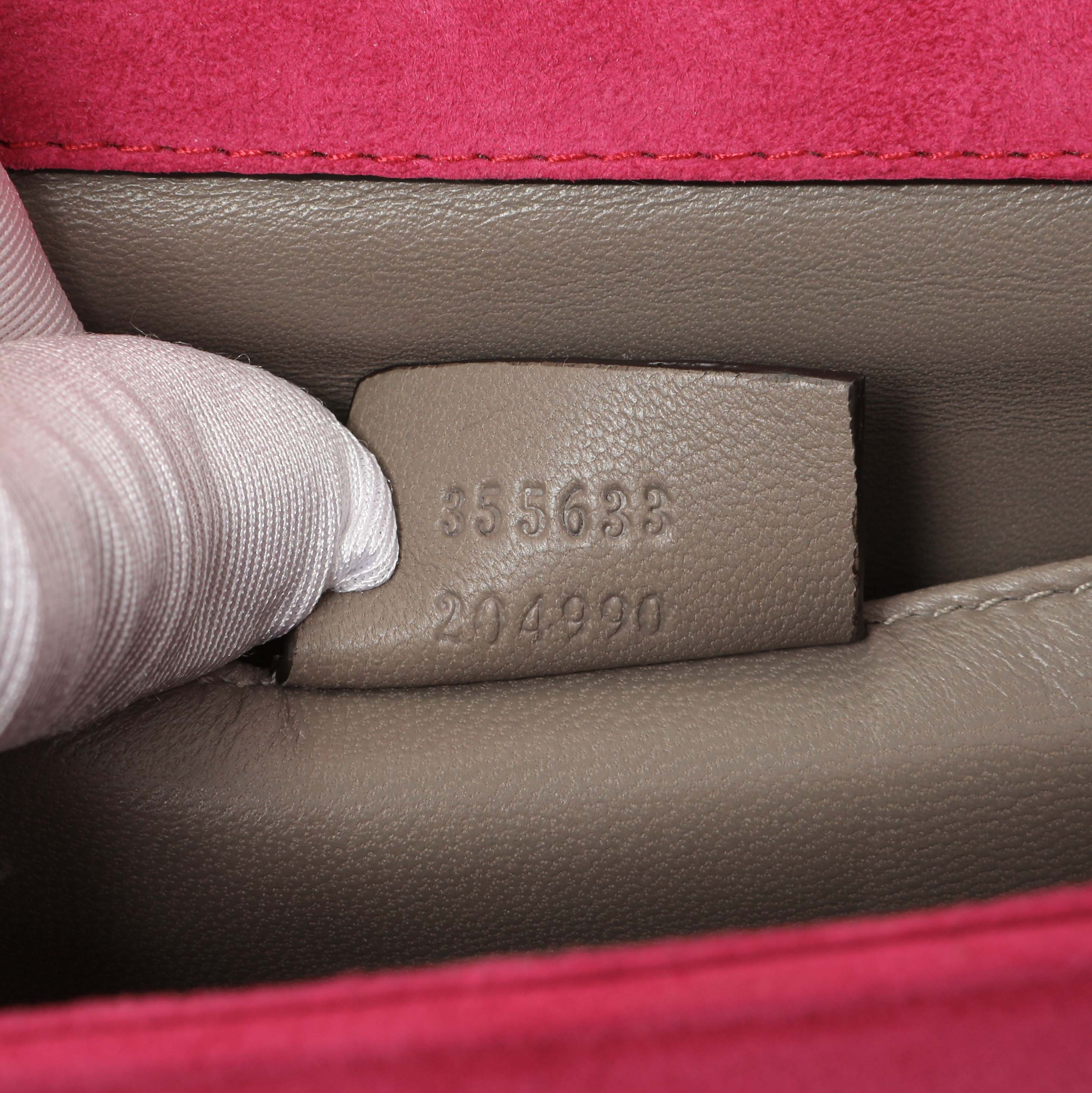 Gucci Pink Suede Crystal Interlocking Clutch - Image 6