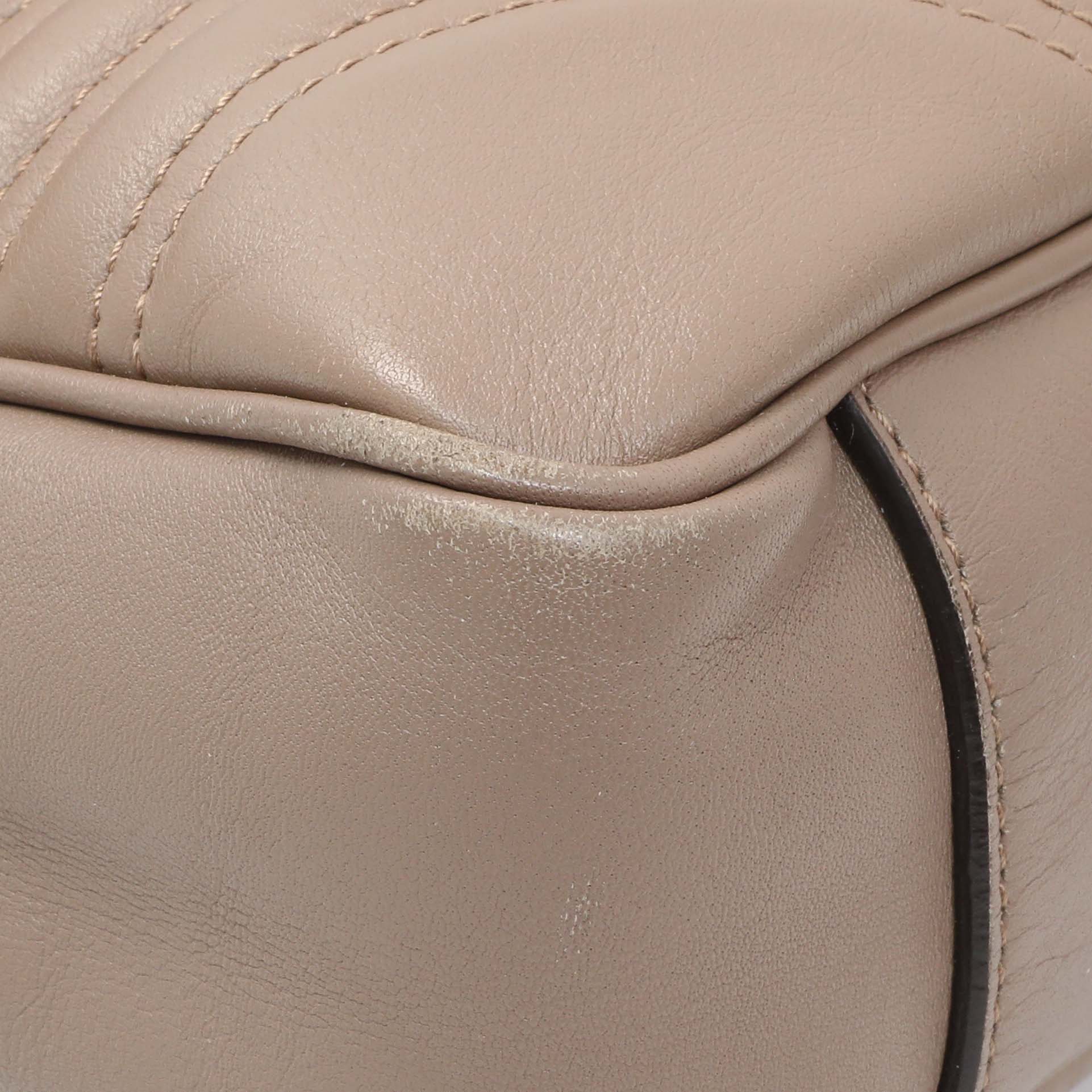 Gucci Porcelain Rose Calfskin Matelasse Medium GG Marmont Shoulder Bag - Image 4