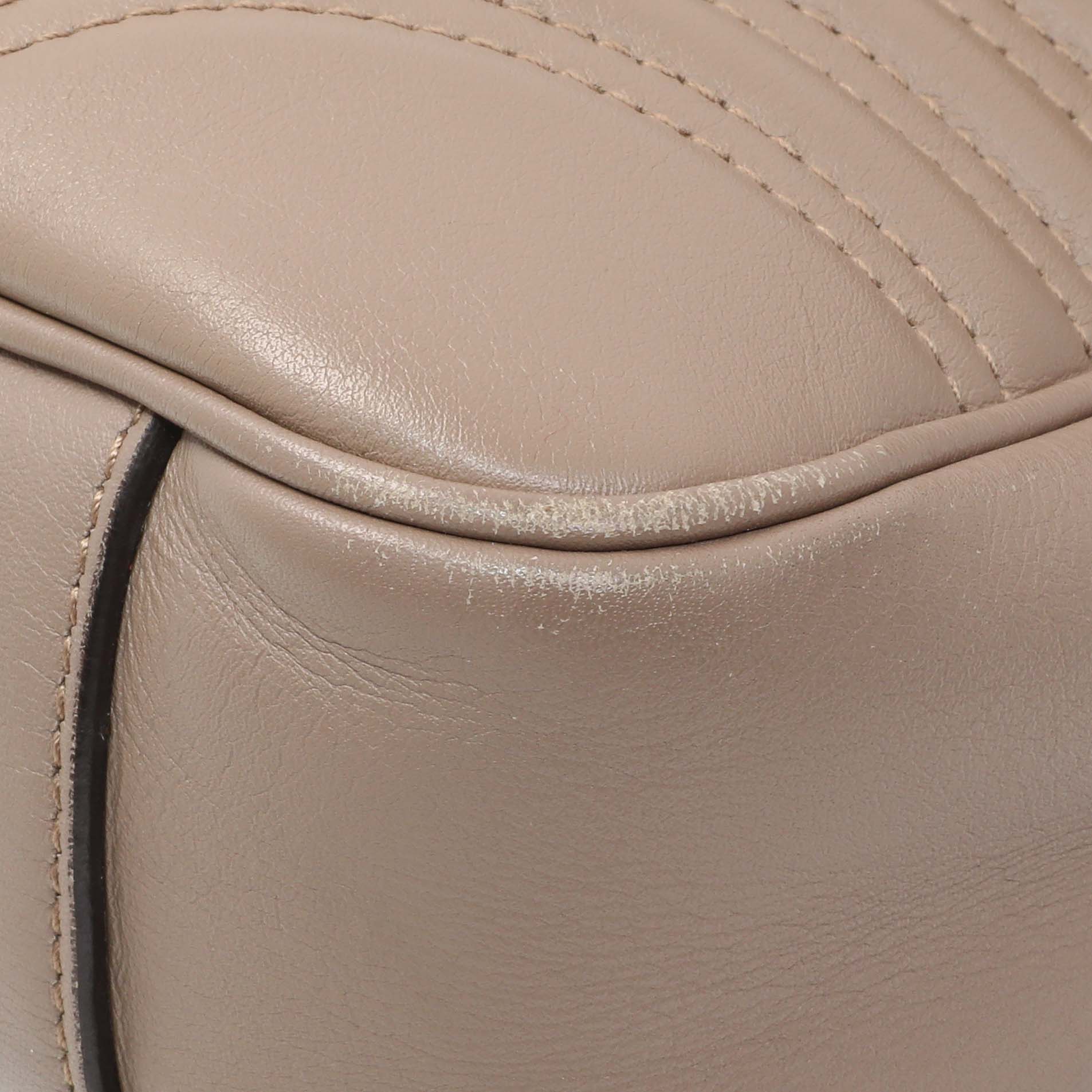 Gucci Porcelain Rose Calfskin Matelasse Medium GG Marmont Shoulder Bag - Image 5