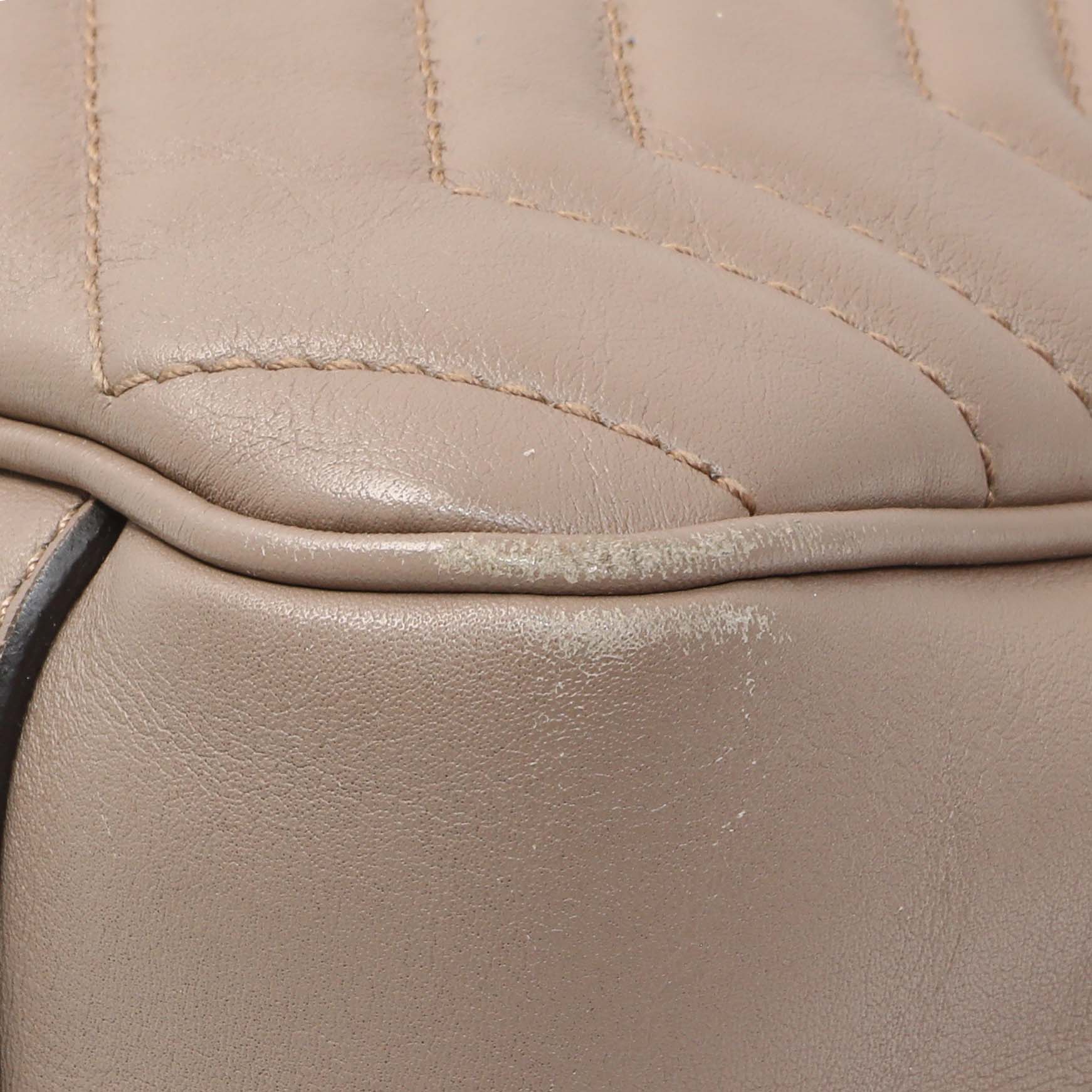 Gucci Porcelain Rose Calfskin Matelasse Medium GG Marmont Shoulder Bag - Image 7