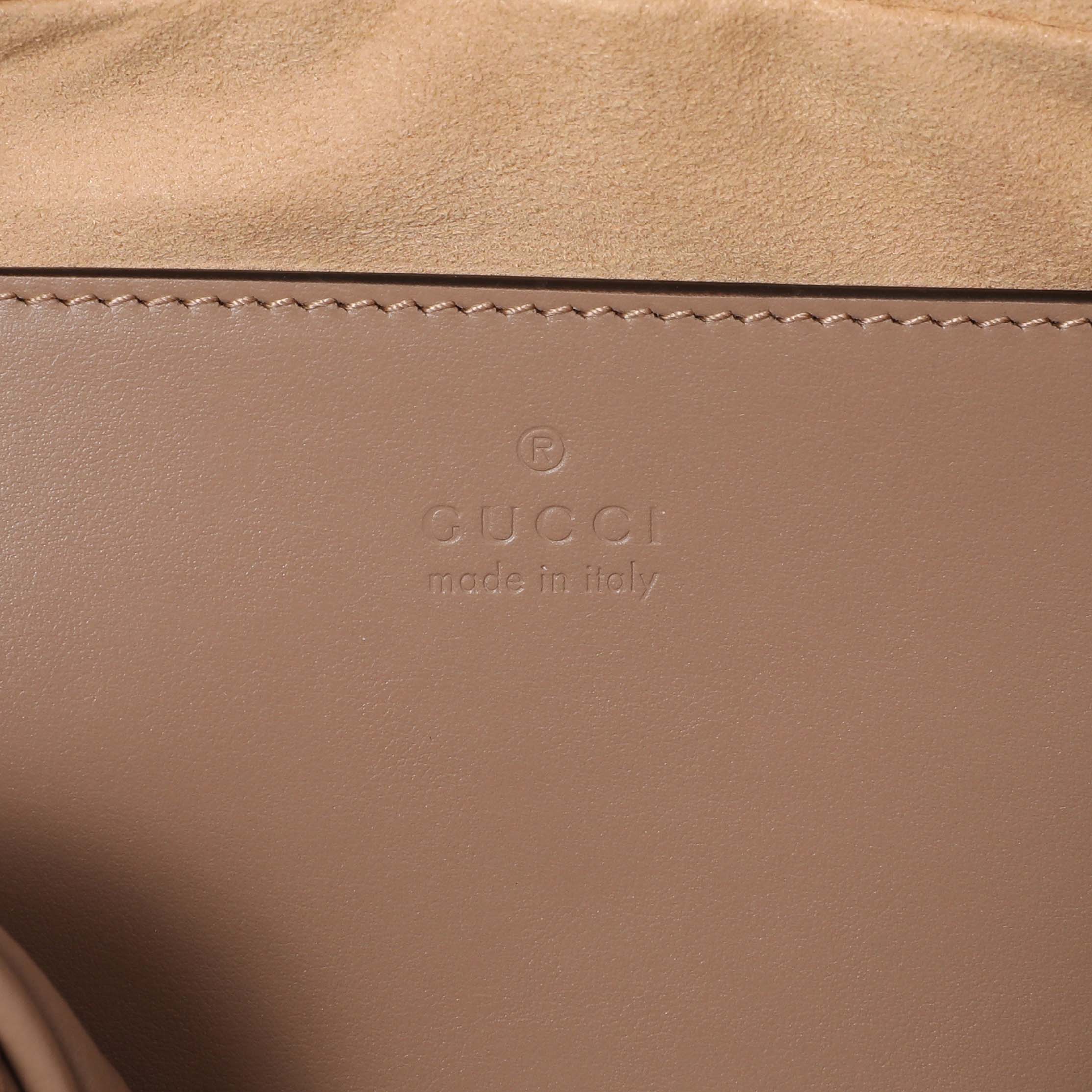 Gucci Porcelain Rose Calfskin Matelasse Small GG Marmont Chain Shoulder Bag - Image 6