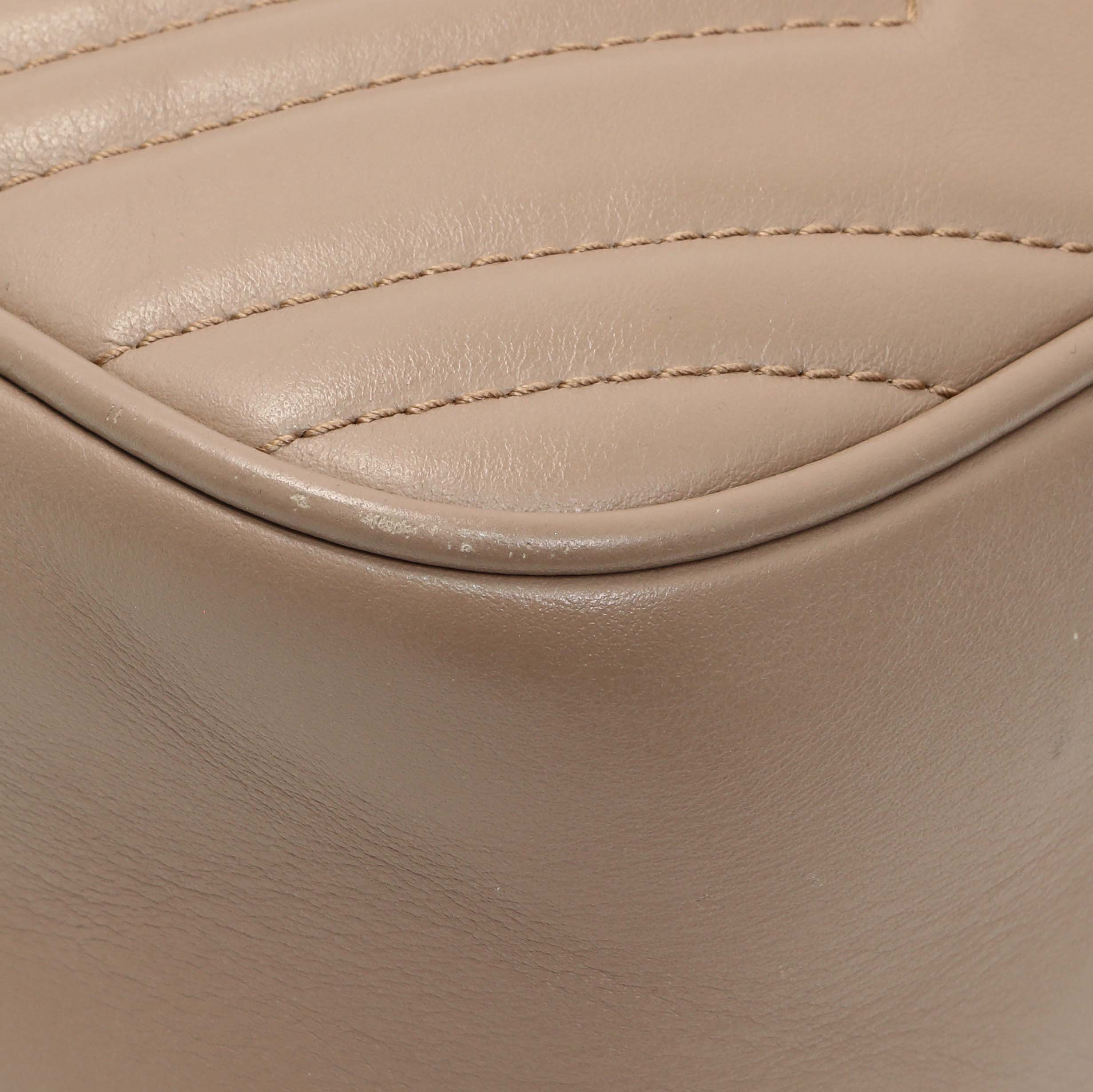 Gucci Porcelain Rose Calfskin Matelasse Small GG Marmont Chain Shoulder Bag - Image 4
