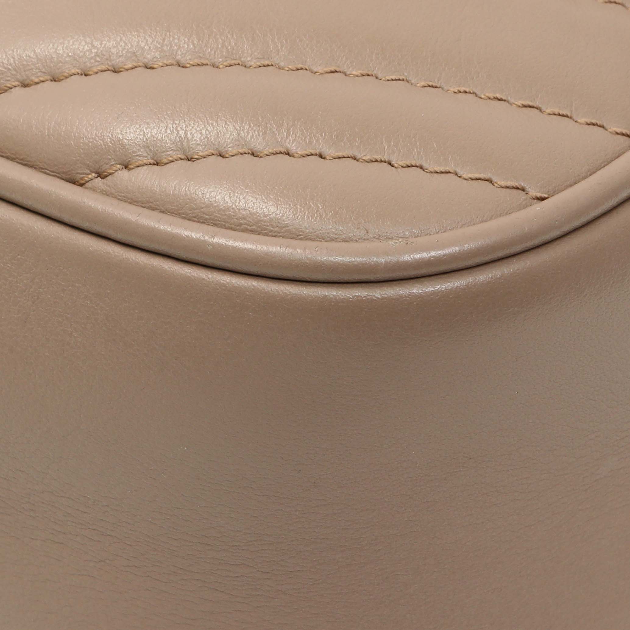 Gucci Porcelain Rose Calfskin Matelasse Small GG Marmont Chain Shoulder Bag - Image 5