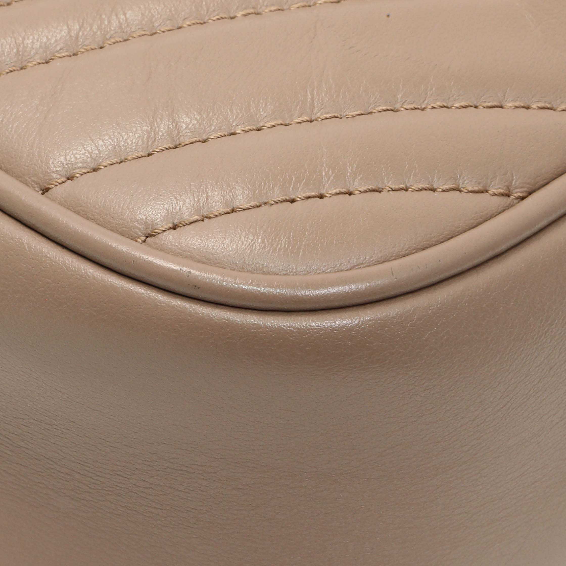 Gucci Porcelain Rose Calfskin Matelasse Small GG Marmont Chain Shoulder Bag - Image 6