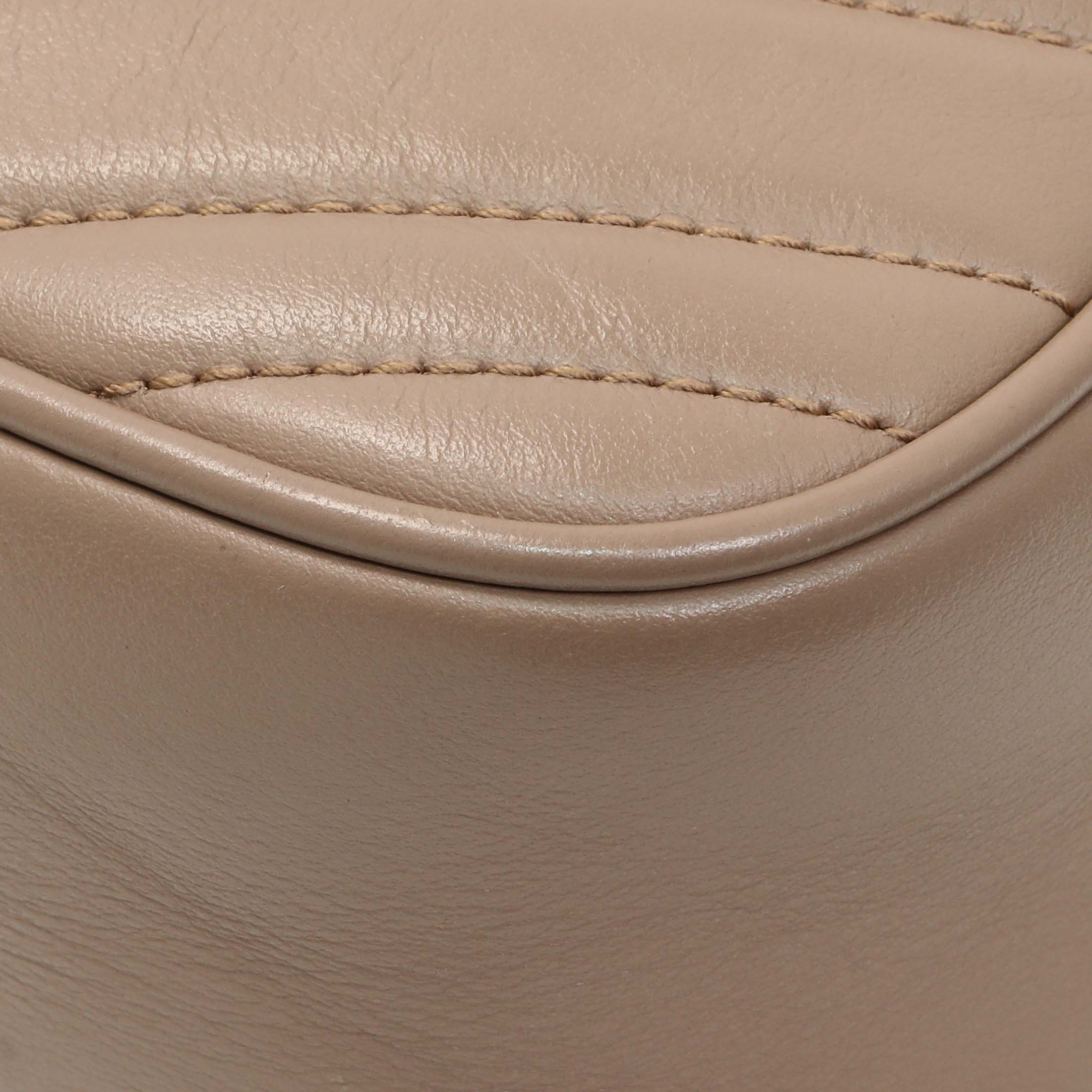 Gucci Porcelain Rose Calfskin Matelasse Small GG Marmont Chain Shoulder Bag - Image 7