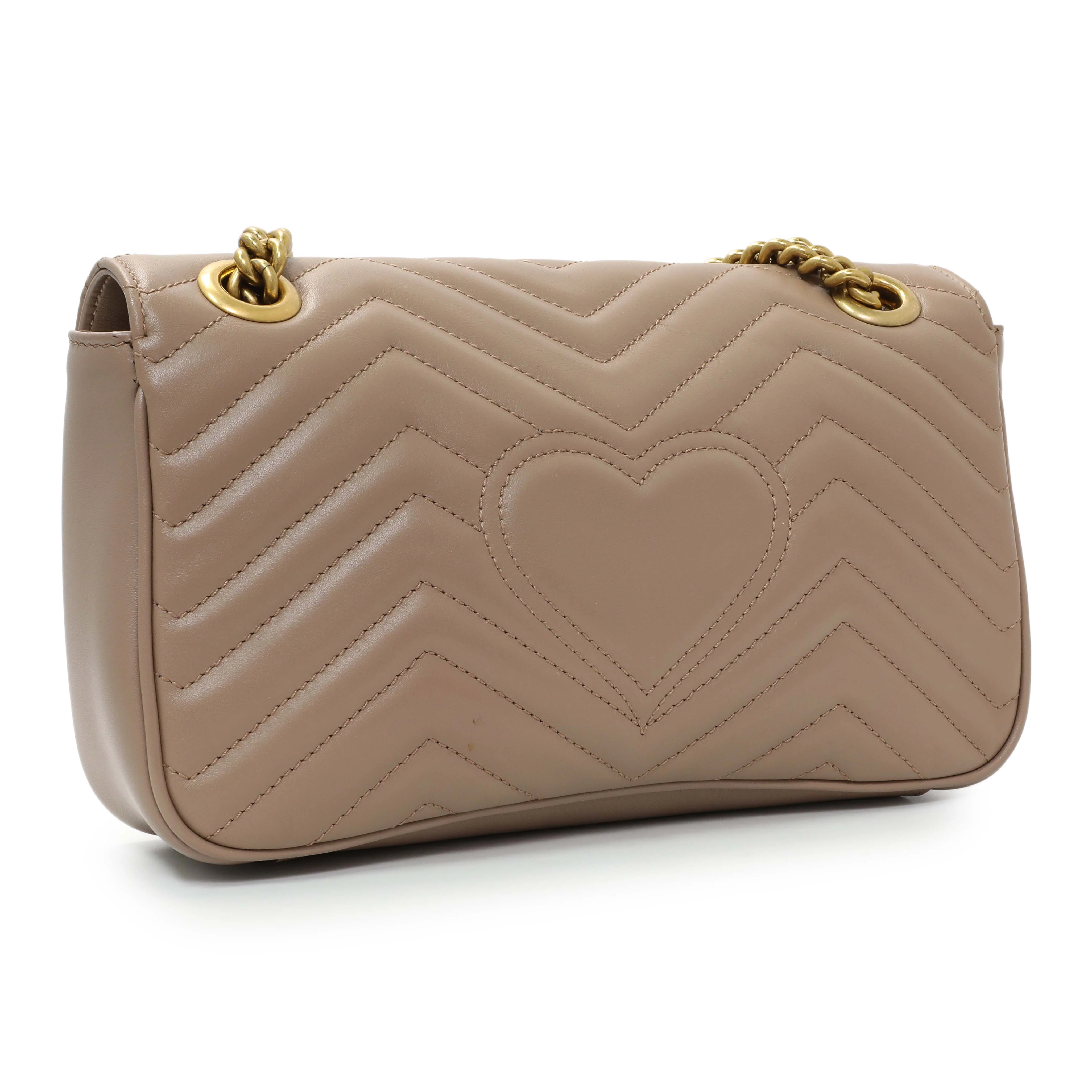 Gucci Porcelain Rose Calfskin Matelasse Small GG Marmont Shoulder Bag - Image 2