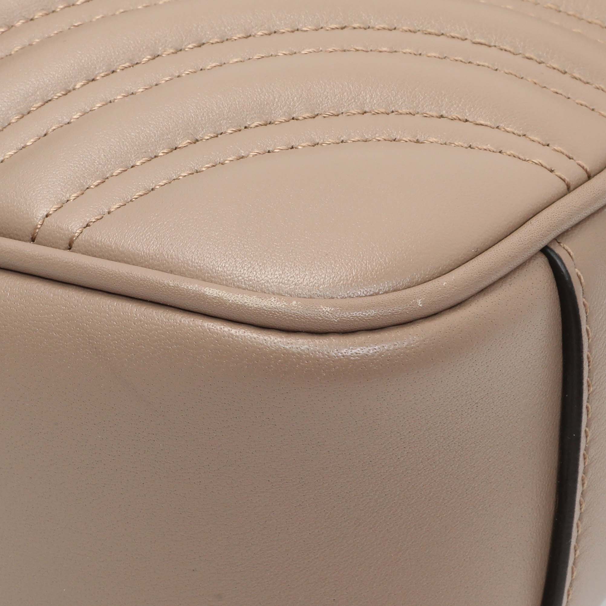 Gucci Porcelain Rose Calfskin Matelasse Small GG Marmont Shoulder Bag - Image 4