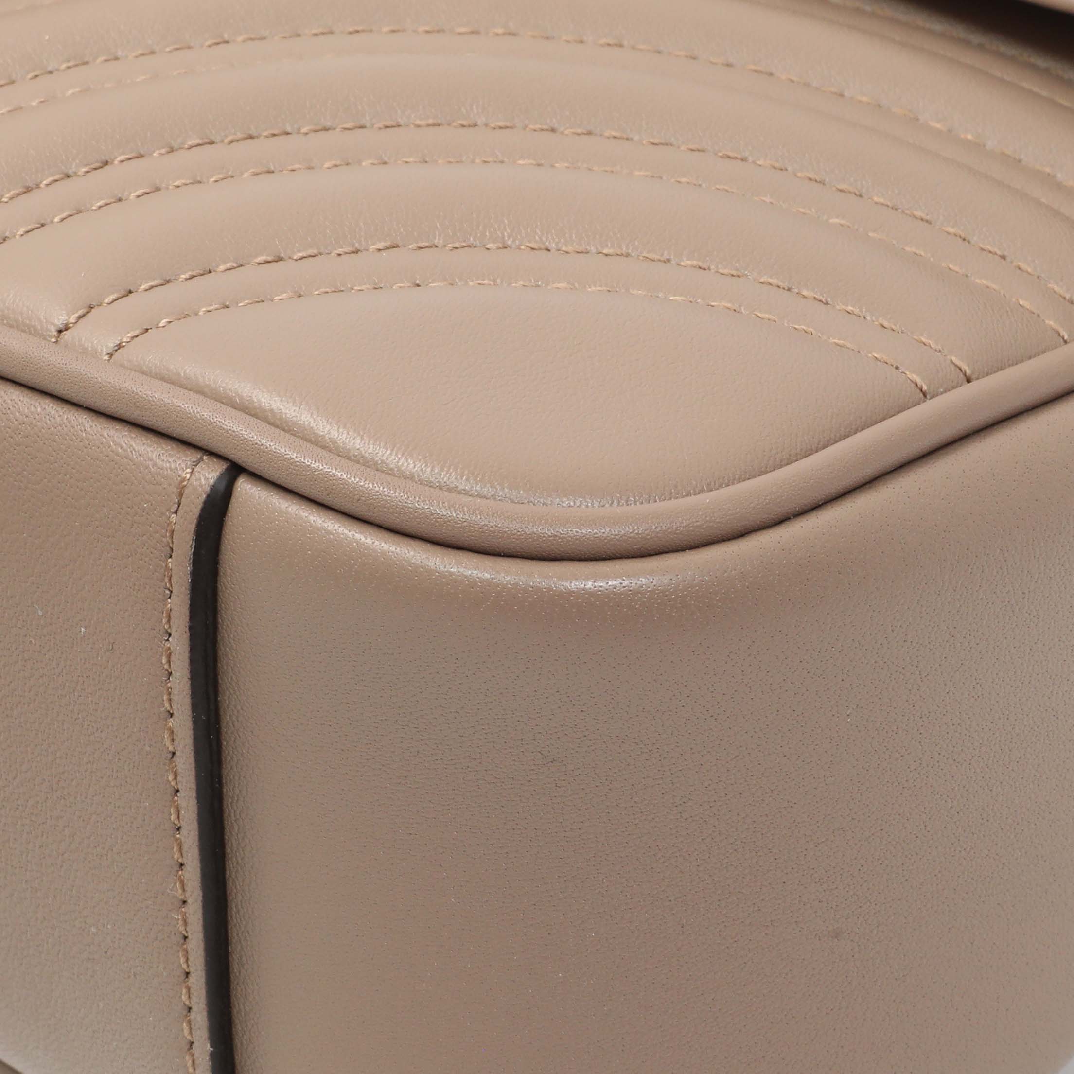 Gucci Porcelain Rose Calfskin Matelasse Small GG Marmont Shoulder Bag - Image 5