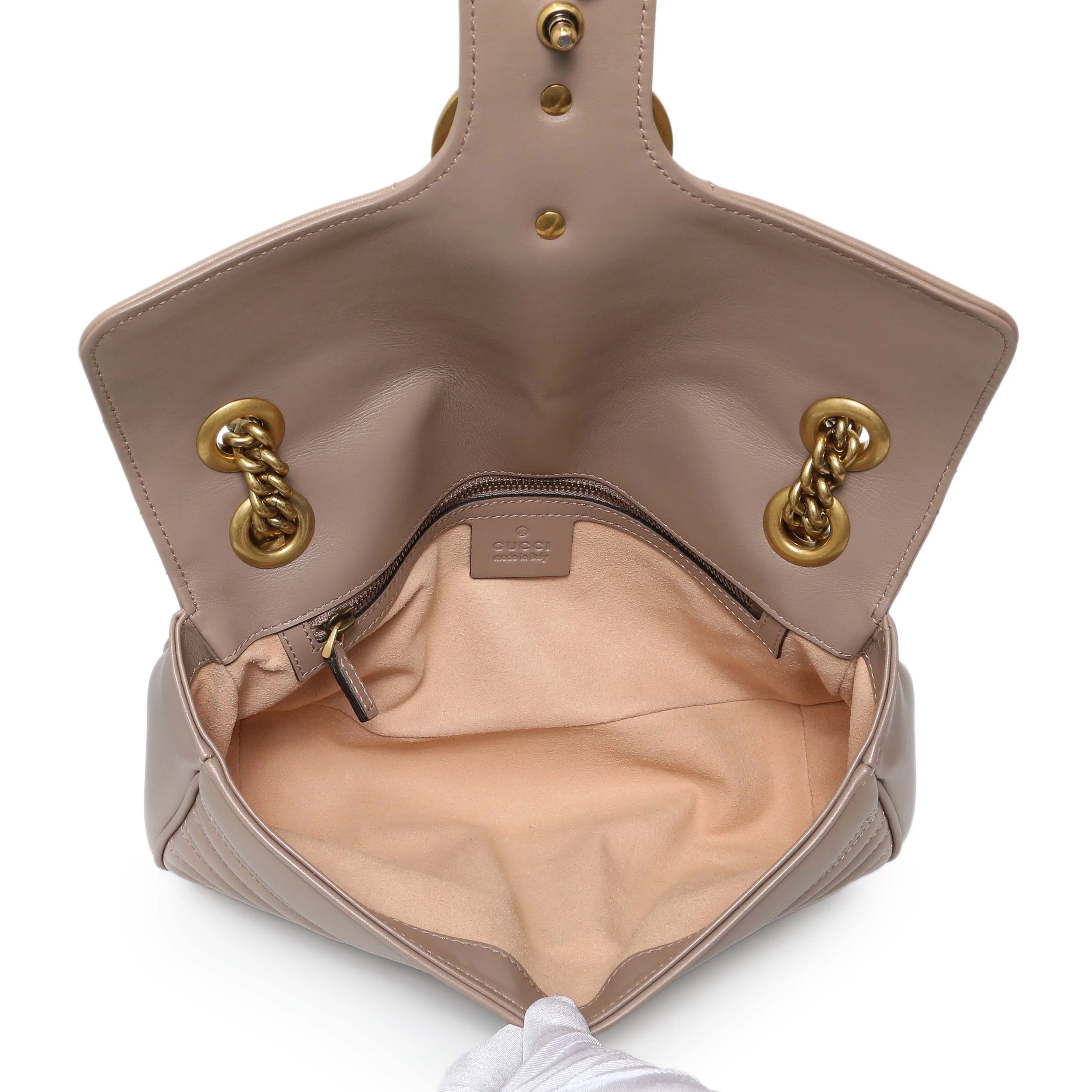 Gucci Porcelain Rose Calfskin Matelasse Small GG Marmont Shoulder Bag - Image 8