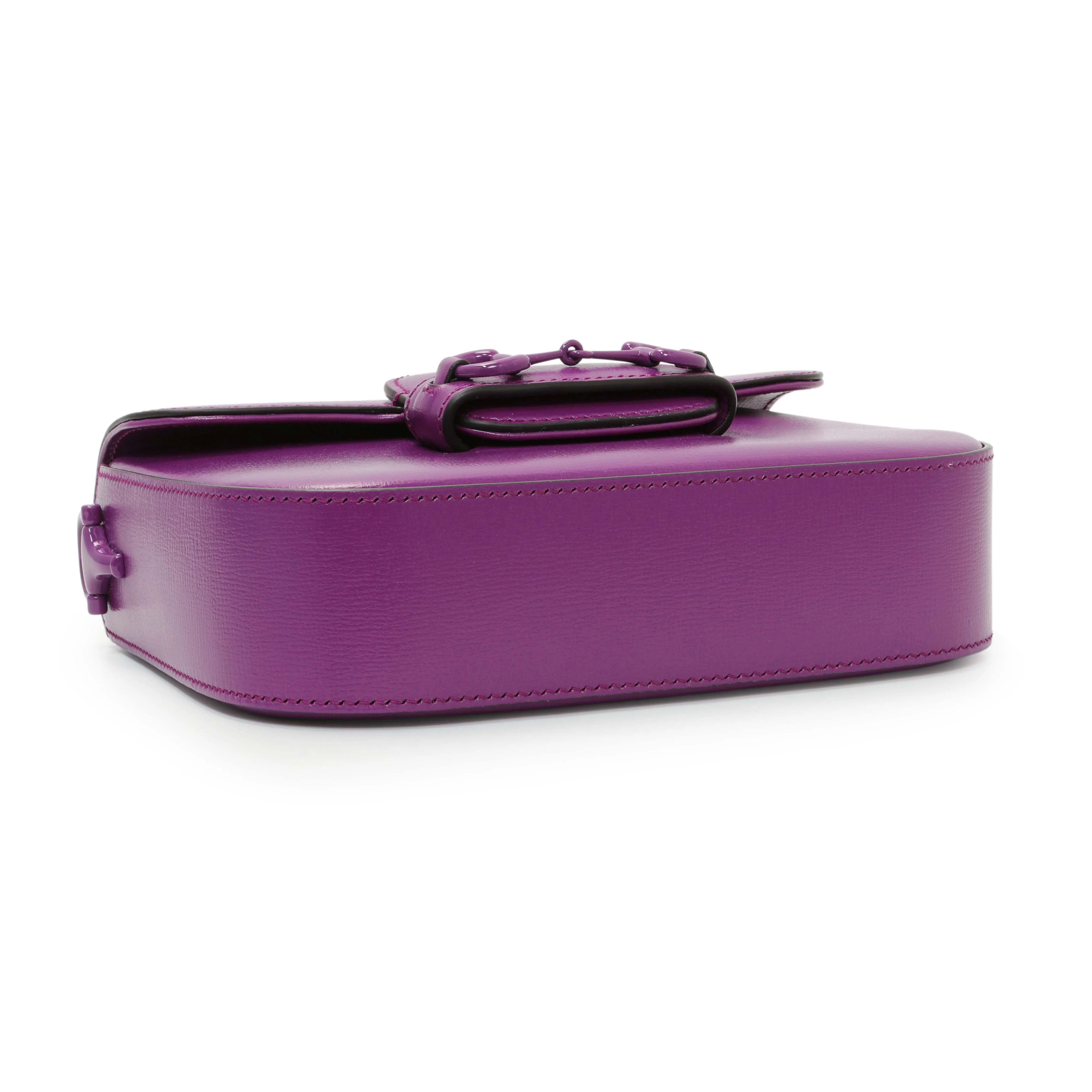 Gucci Purple Calfskin Horsebit 1955 Small Shoulder Bag - Image 3