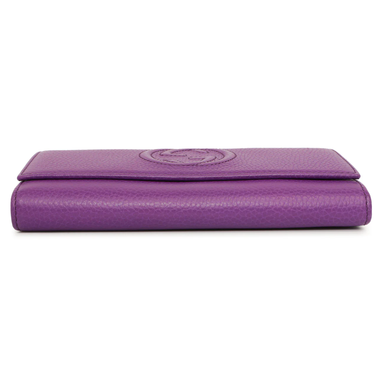 Gucci Purple Pebbled Calfskin Large Soho Continental Wallet - Image 3