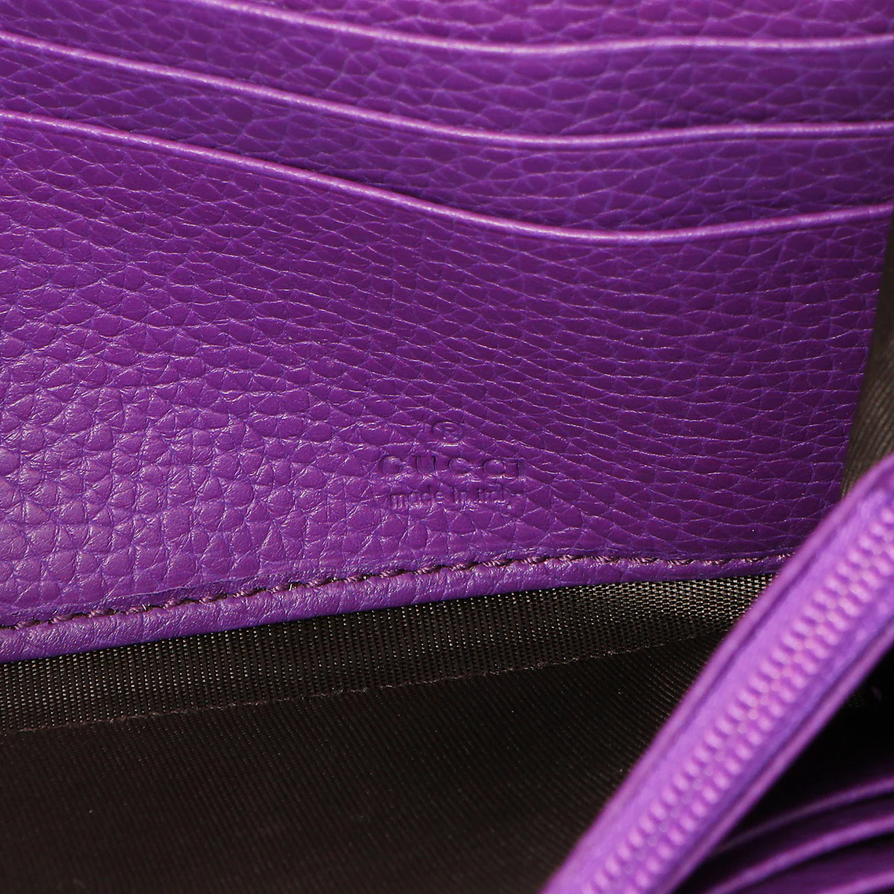 Gucci Purple Pebbled Calfskin Large Soho Continental Wallet - Image 5
