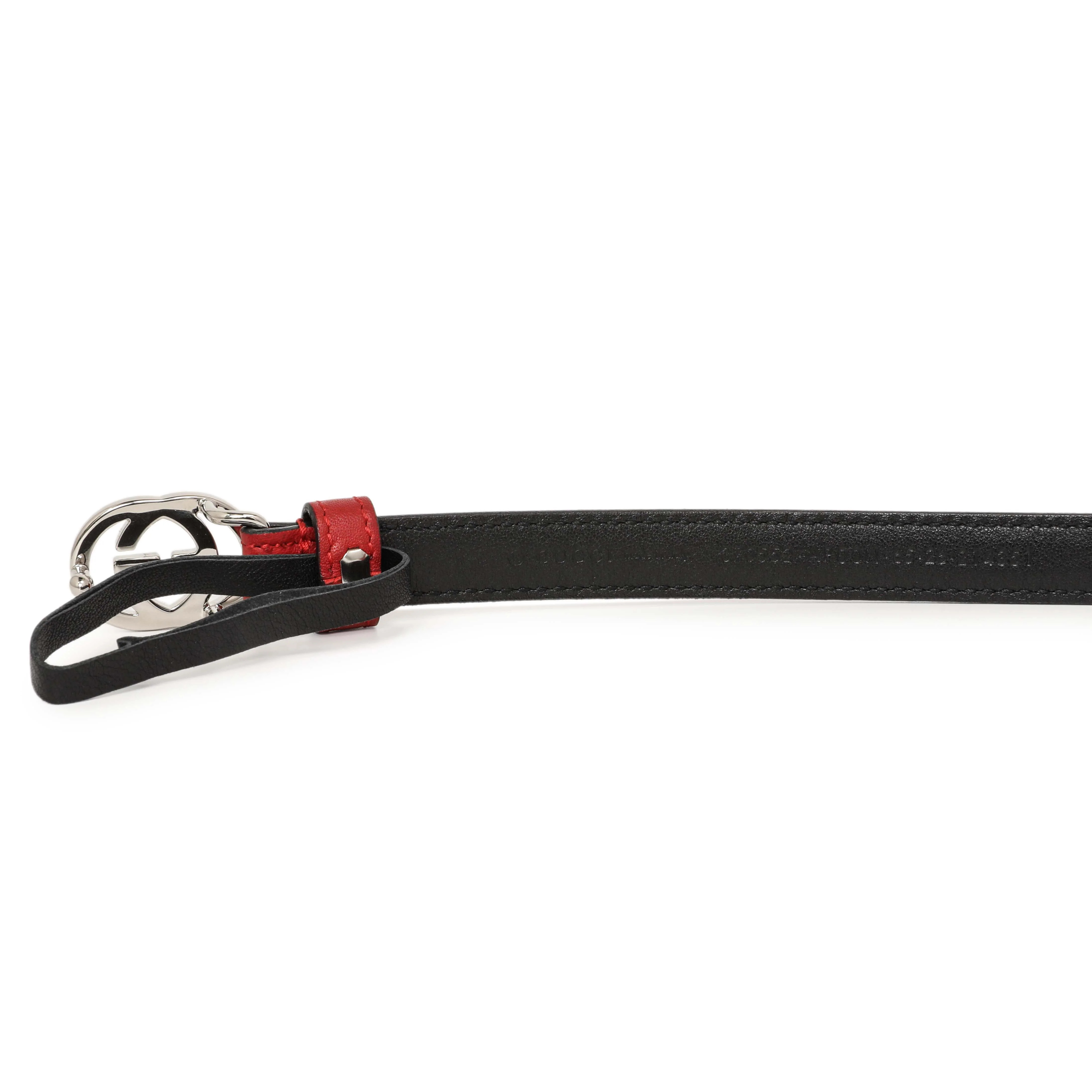 Gucci Red Calfskin Interlocking G 15mm Belt - Image 4
