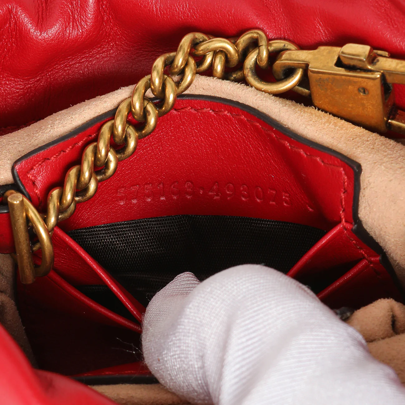Gucci Red Calfskin Matelasse Mini GG Marmont Bucket - Image 6