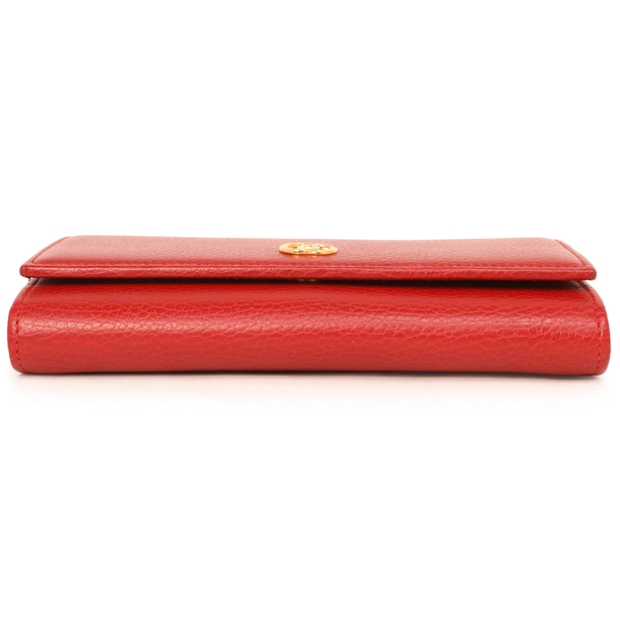 Gucci Red Dollar Calfskin Petite GG Marmont Chain Wallet - Image 3