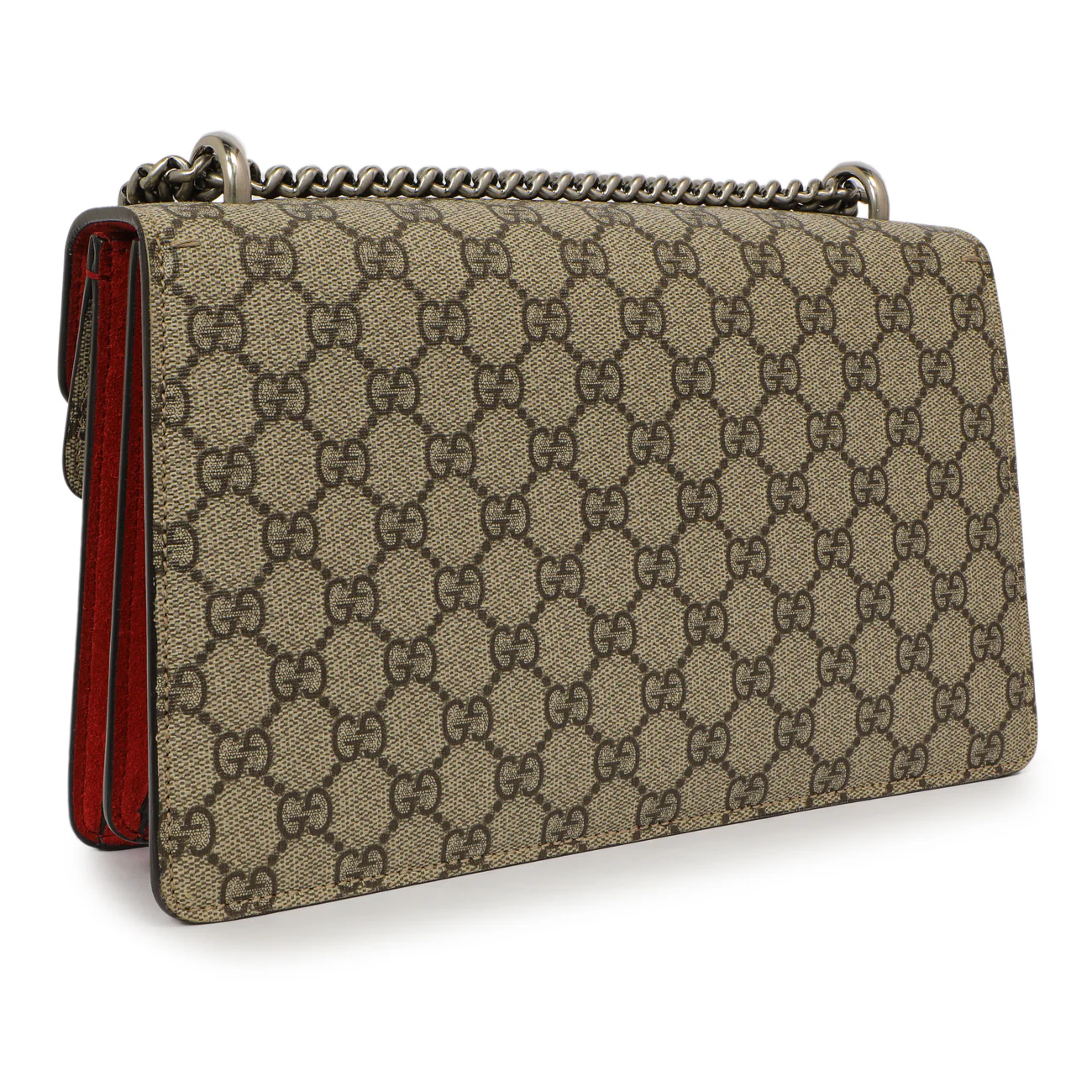 Gucci Red GG Supreme Monogram Small Dionysus Shoulder Bag - Image 3
