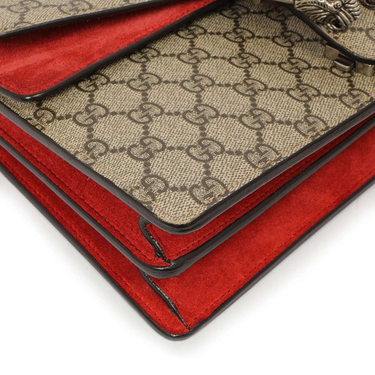 Gucci Red GG Supreme Monogram Small Dionysus Shoulder Bag - Image 5