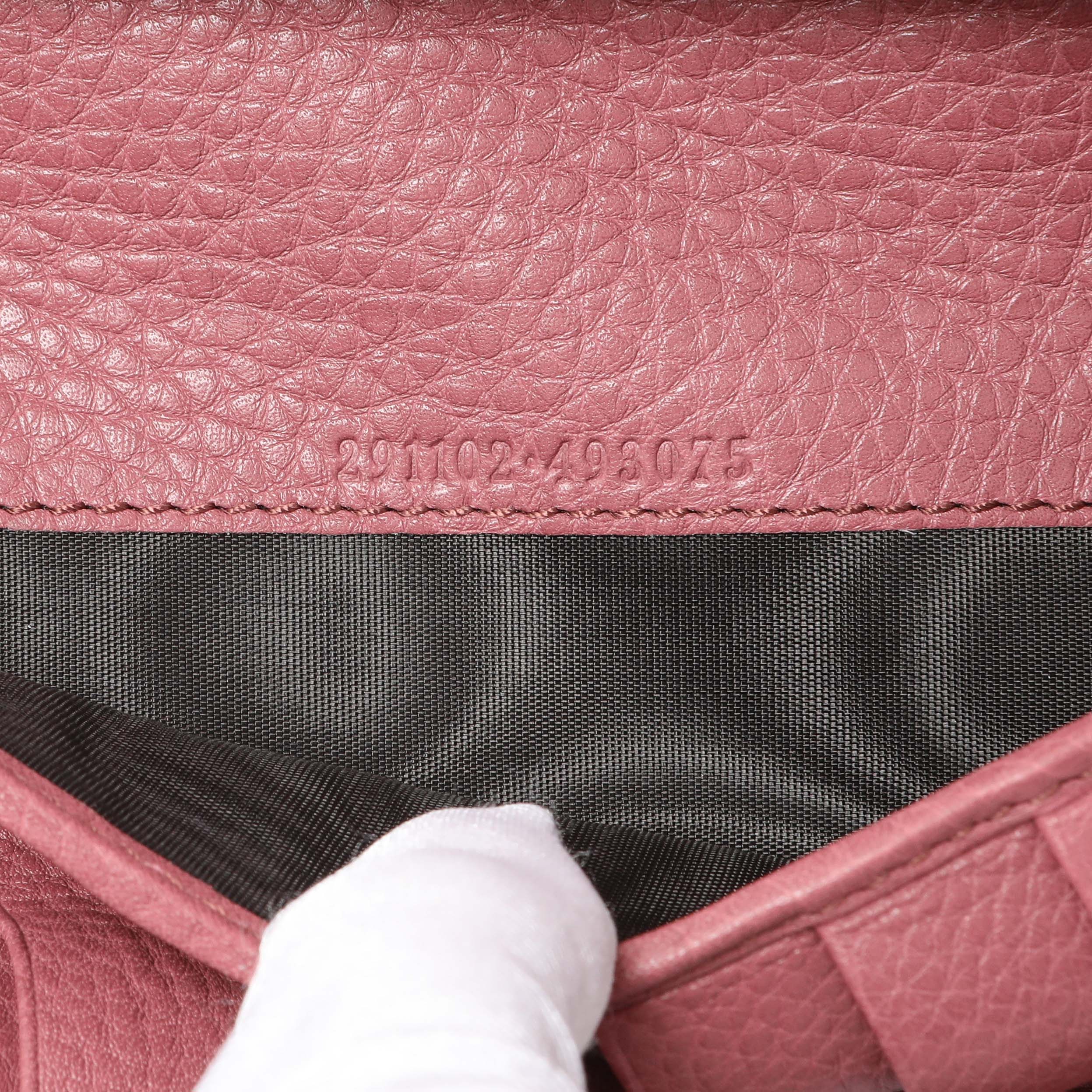 Gucci Rose Pebbled Calfskin Soho Zip Around Wallet - Image 10