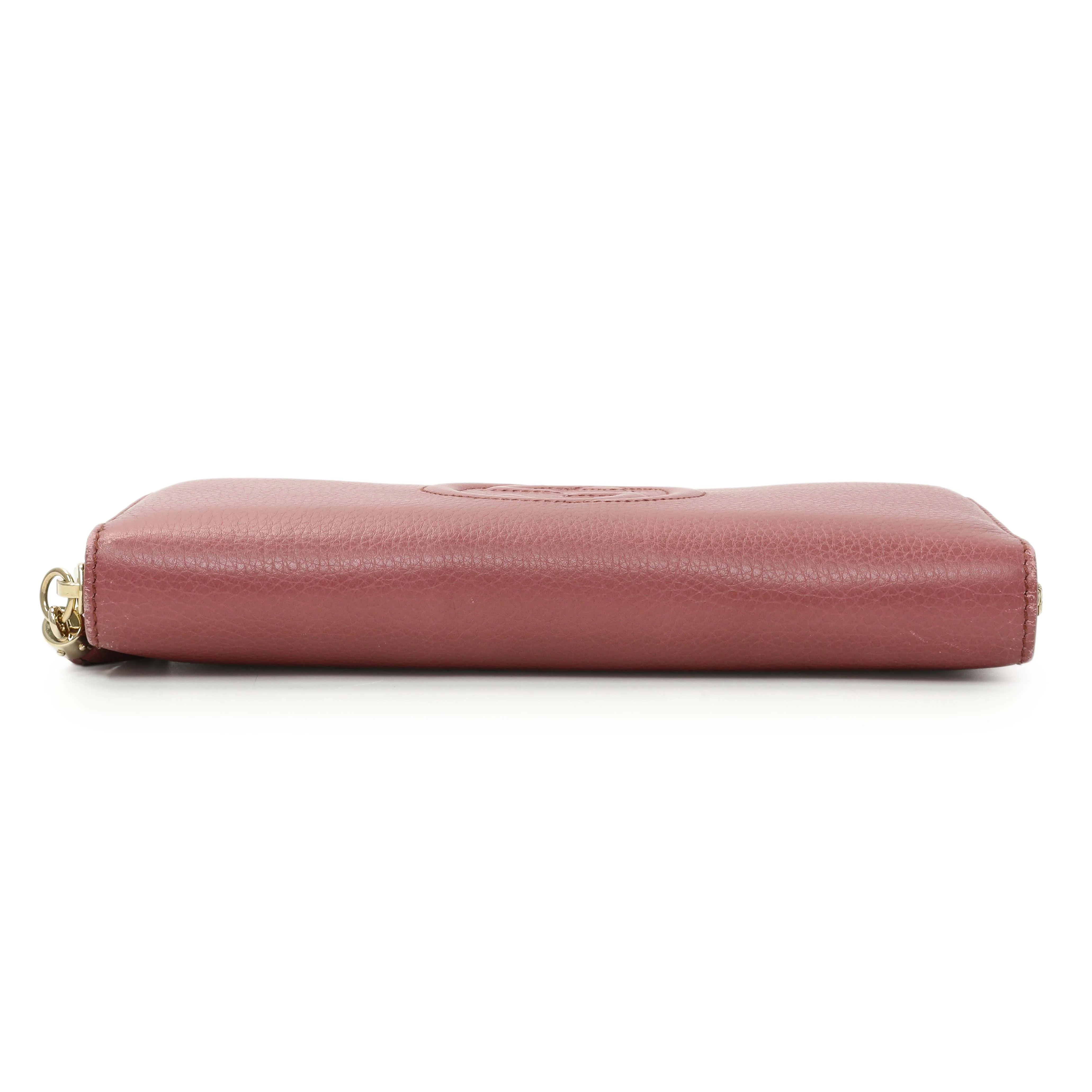 Gucci Rose Pebbled Calfskin Soho Zip Around Wallet - Image 3