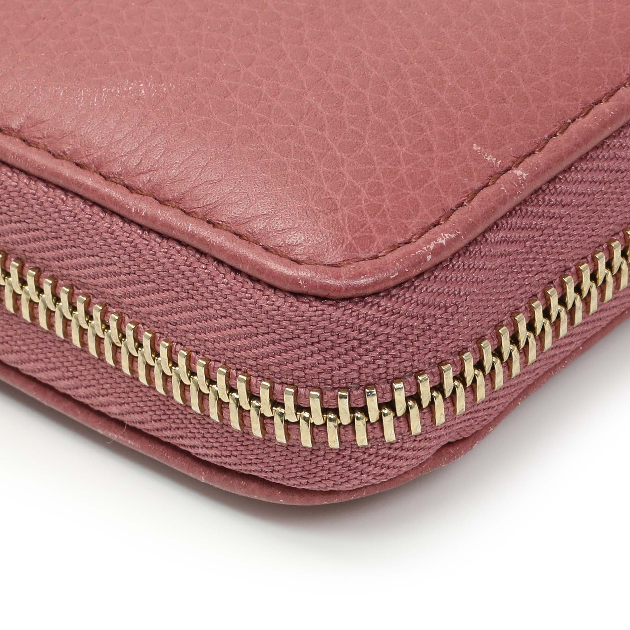 Gucci Rose Pebbled Calfskin Soho Zip Around Wallet - Image 7