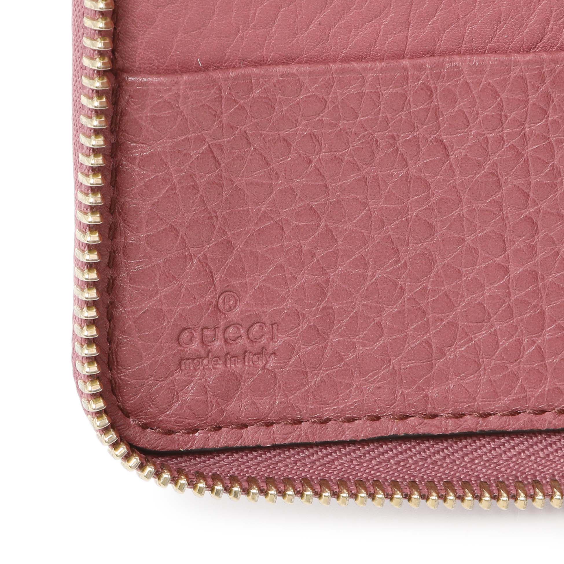 Gucci Rose Pebbled Calfskin Soho Zip Around Wallet - Image 9
