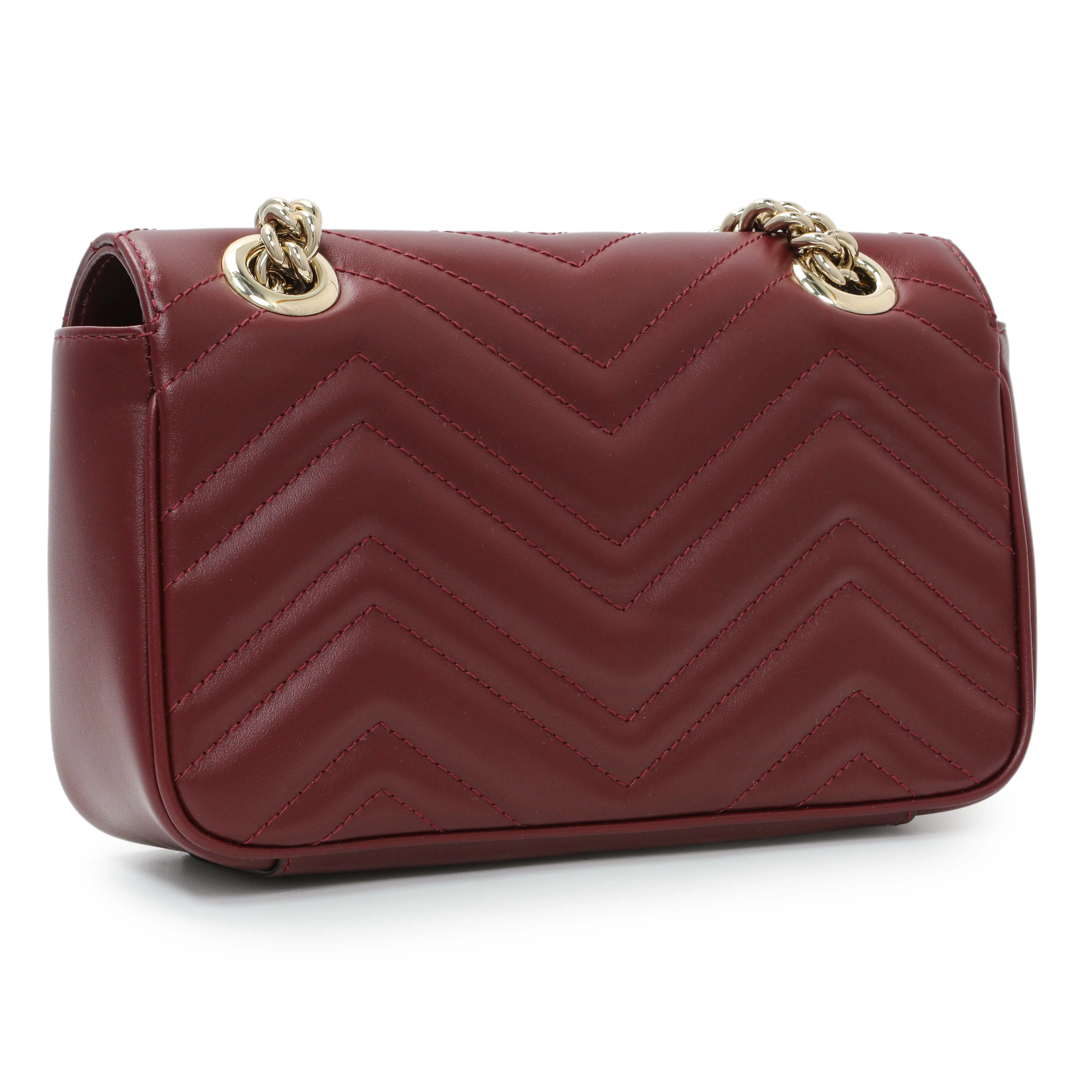 Gucci Rosso Ancora Lambskin Matelasse Small GG Marmont Shoulder Bag - Image 2