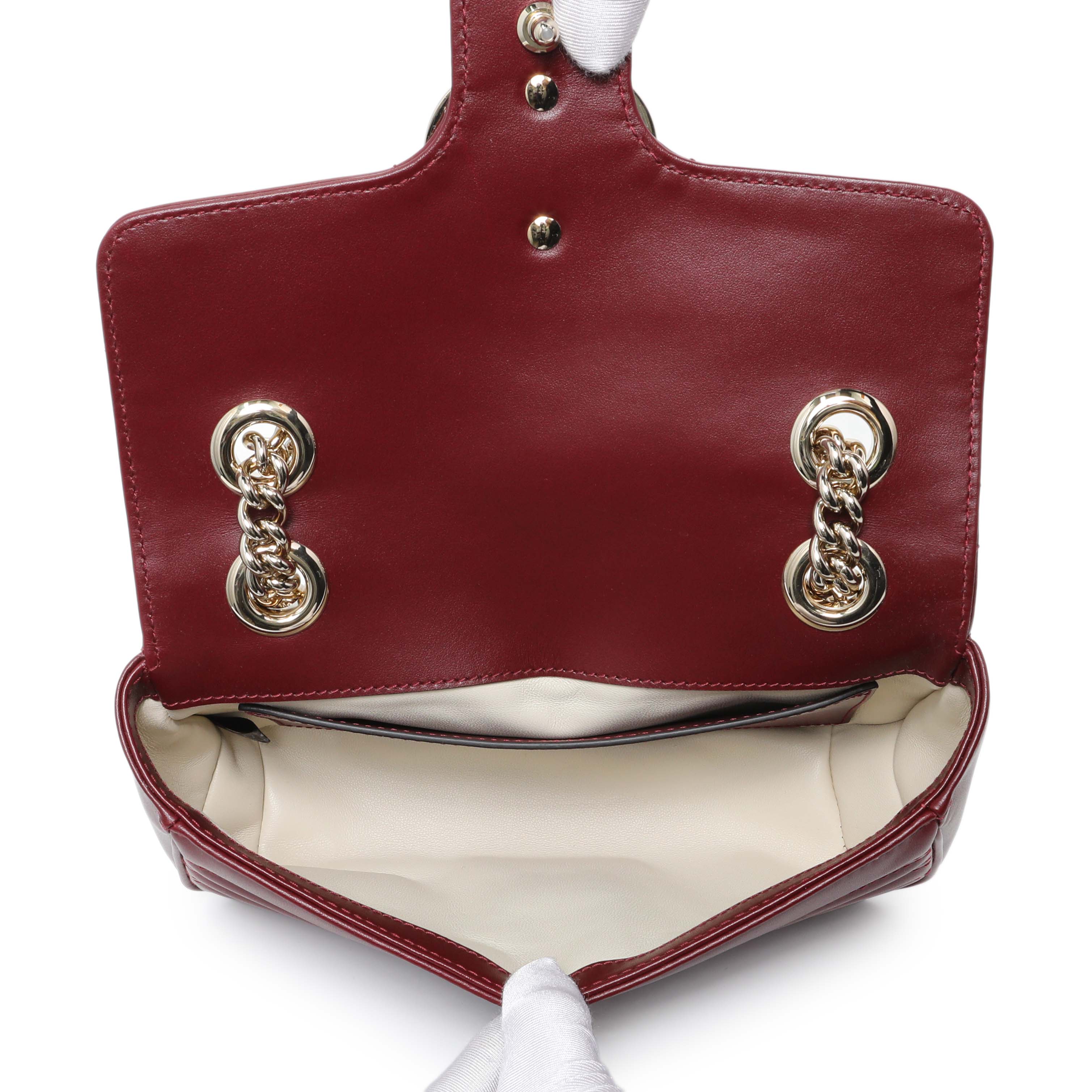 Gucci Rosso Ancora Lambskin Matelasse Small GG Marmont Shoulder Bag - Image 4