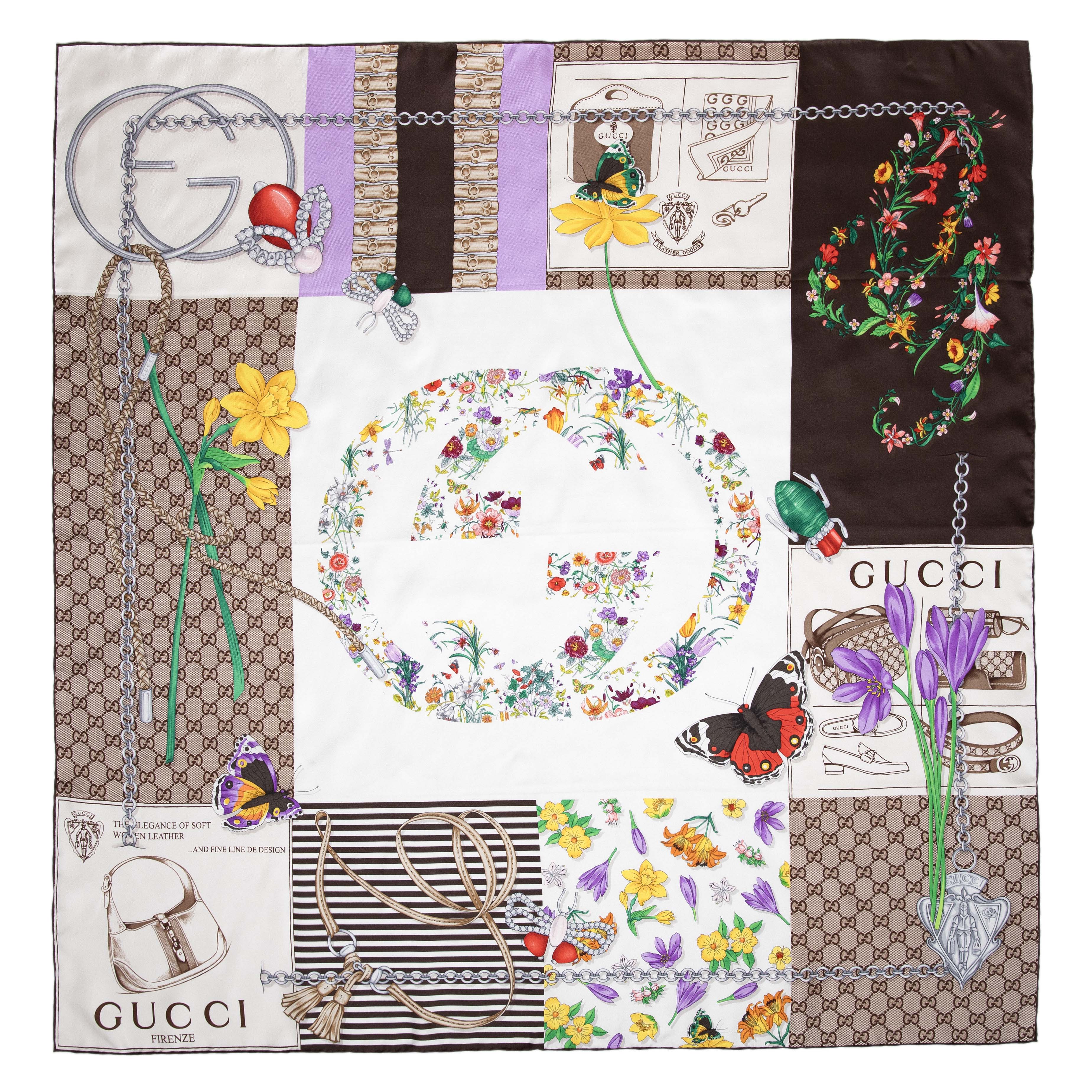 Gucci Silk Monogram Square Scarf - Image 2