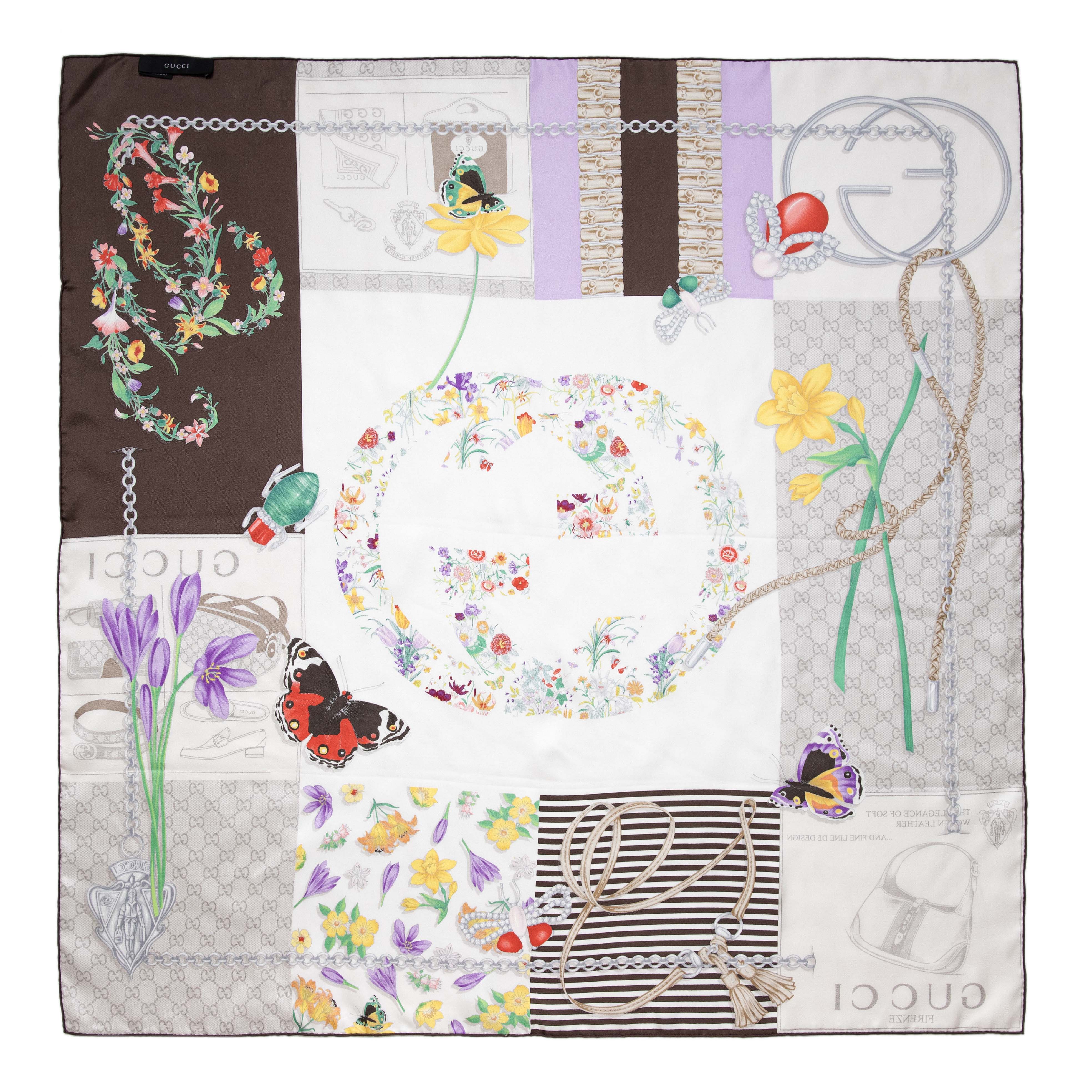 Gucci Silk Monogram Square Scarf - Image 3