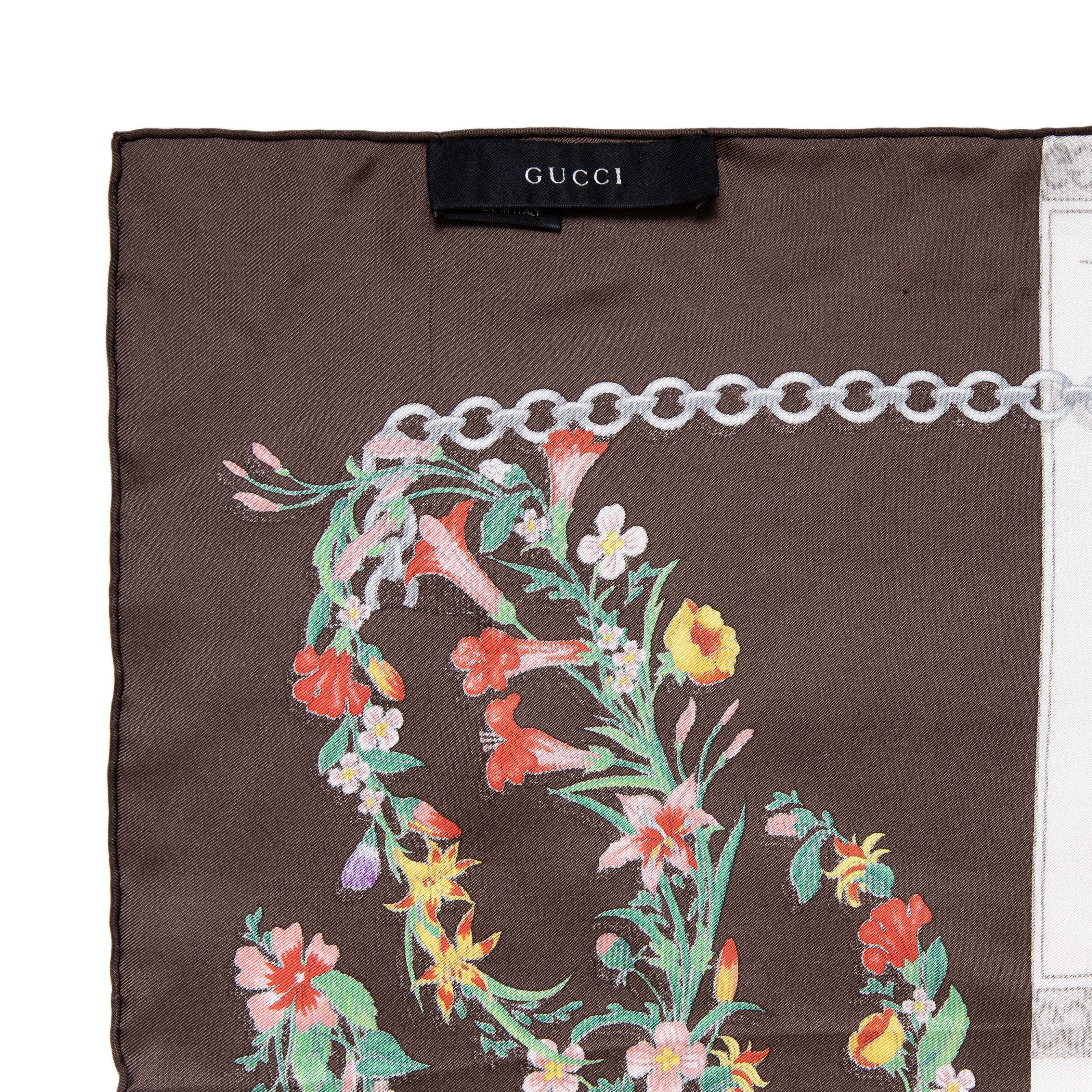 Gucci Silk Monogram Square Scarf - Image 4